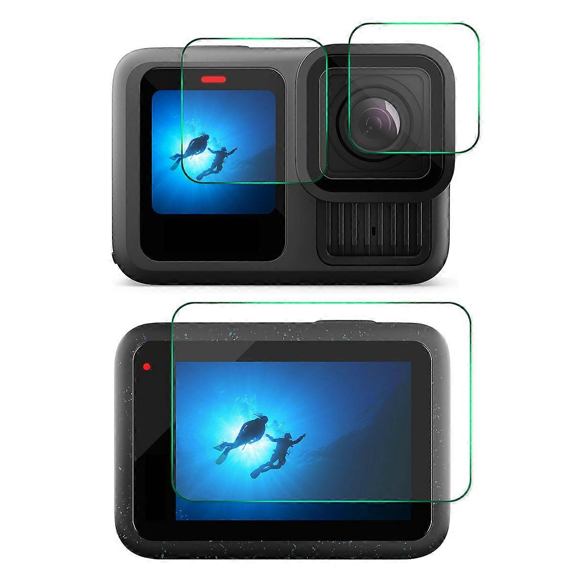 GoPro HERO13 ENKAY HAT PRINCE High Aluminium-silicon Glass Film 0.2mm 9H Camera Lens + Screen Protector Set
