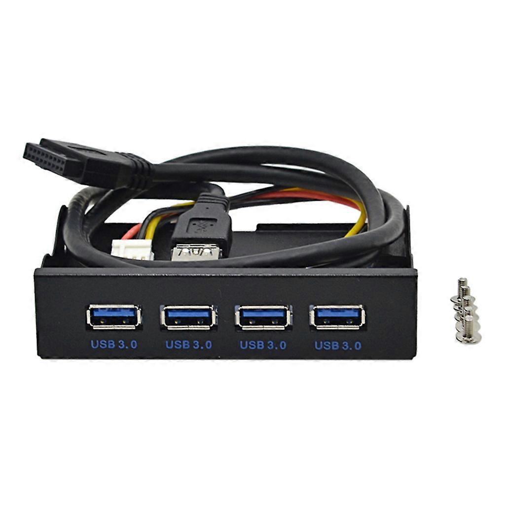3.5inches Computer Floppy Drive Bay Front Panel 4-Port USB 3.0 Hub Fast Charging for Desktop PC FDD