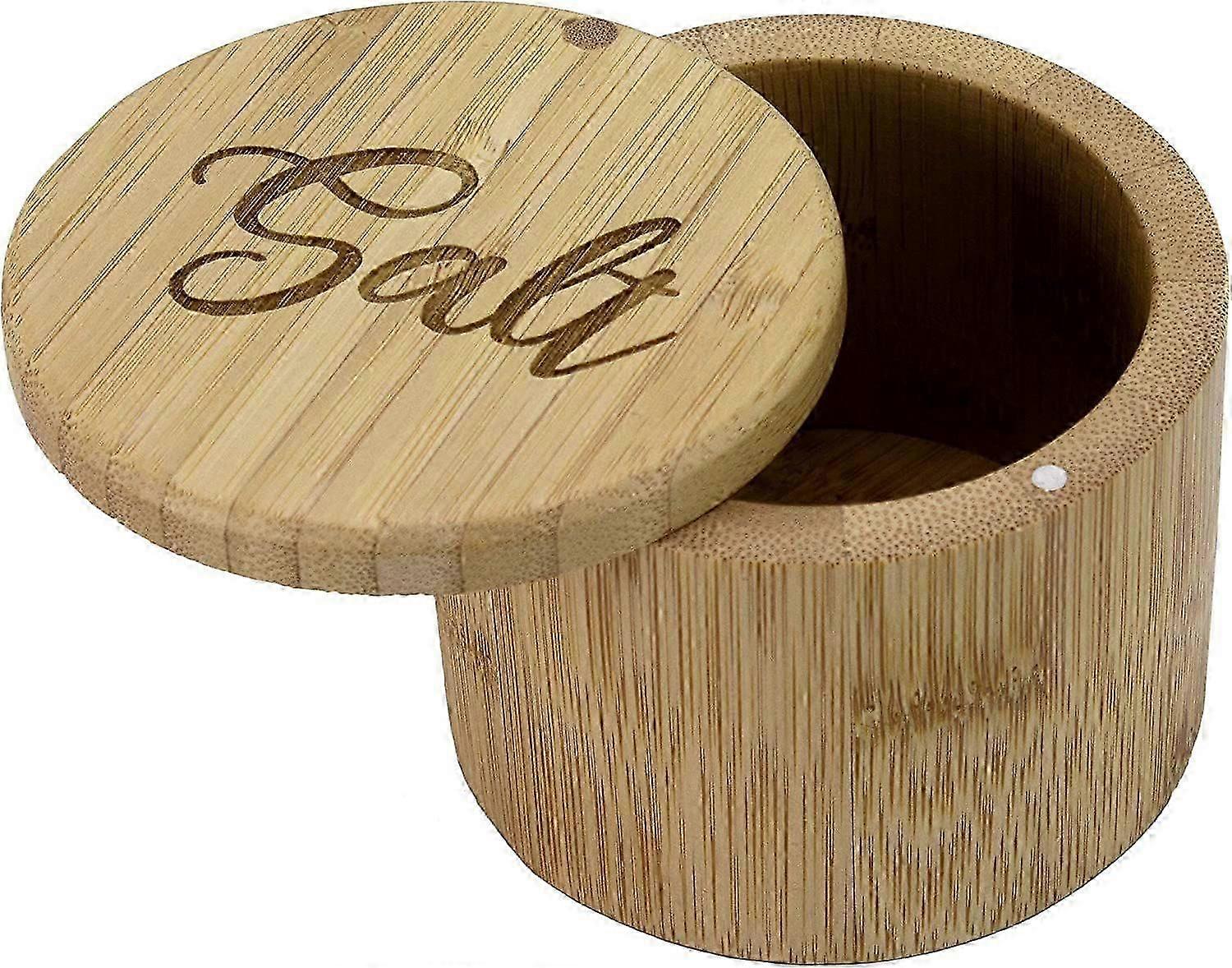 Totally Bamboo Salt Box, Bamboo Storage Box with Magnetic Swivel Lid