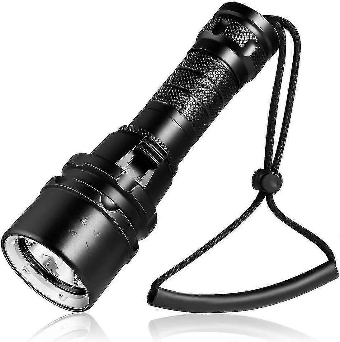 Diving Torch, Scuba Diving Light Rechargeable, Underwater Flashlight Dive Torch, 2000 Lumens 80 Meters Submersible Lights (black) (1pc)