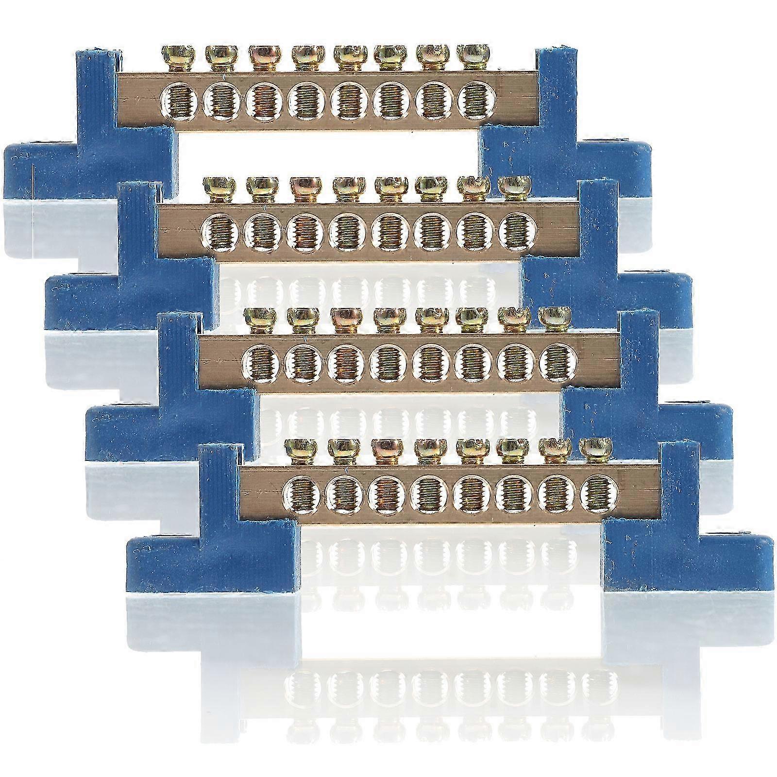 4pcs 8-Hole Bus Bar Terminal Block 9.5X2.5X1.6CM for Distribution Box Wiring
