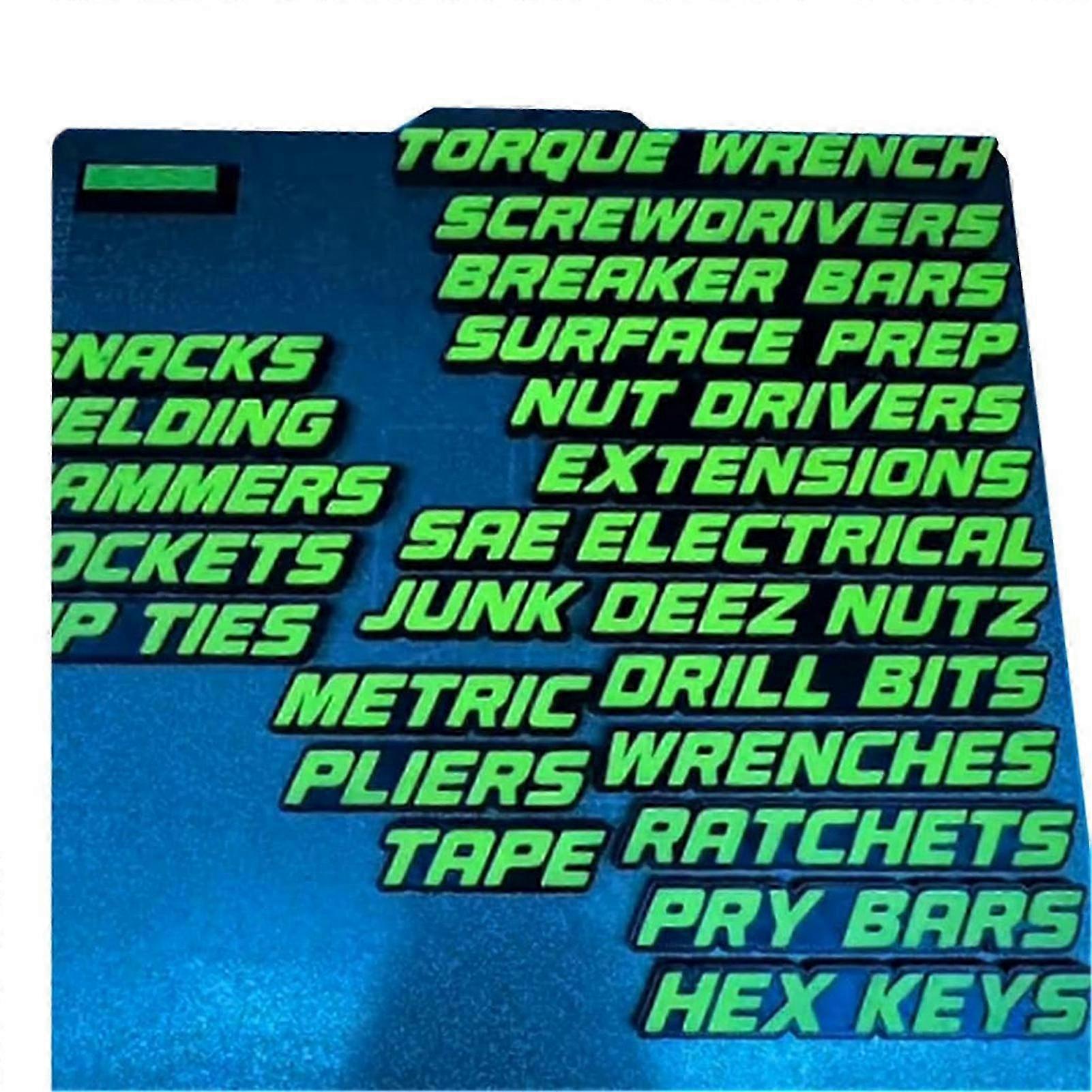 2025 3D Magnetic Tool Box Organizer Labels, 18pcs Toolbox Drawer Tags Fits All Steel Tool Box Drawers