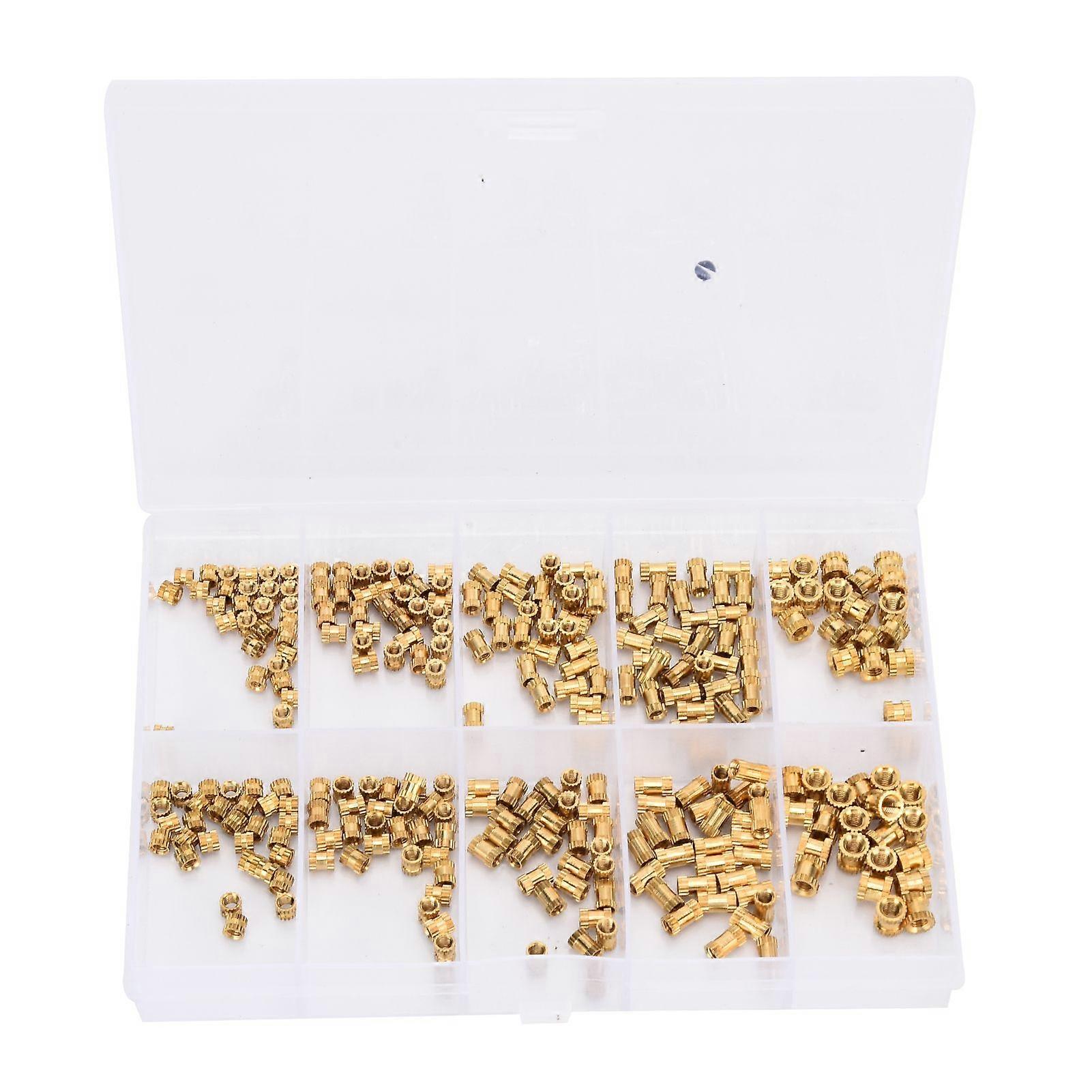 High quality 280pcs boxed brass knurled nuts M2/M2.5/M3 combination set