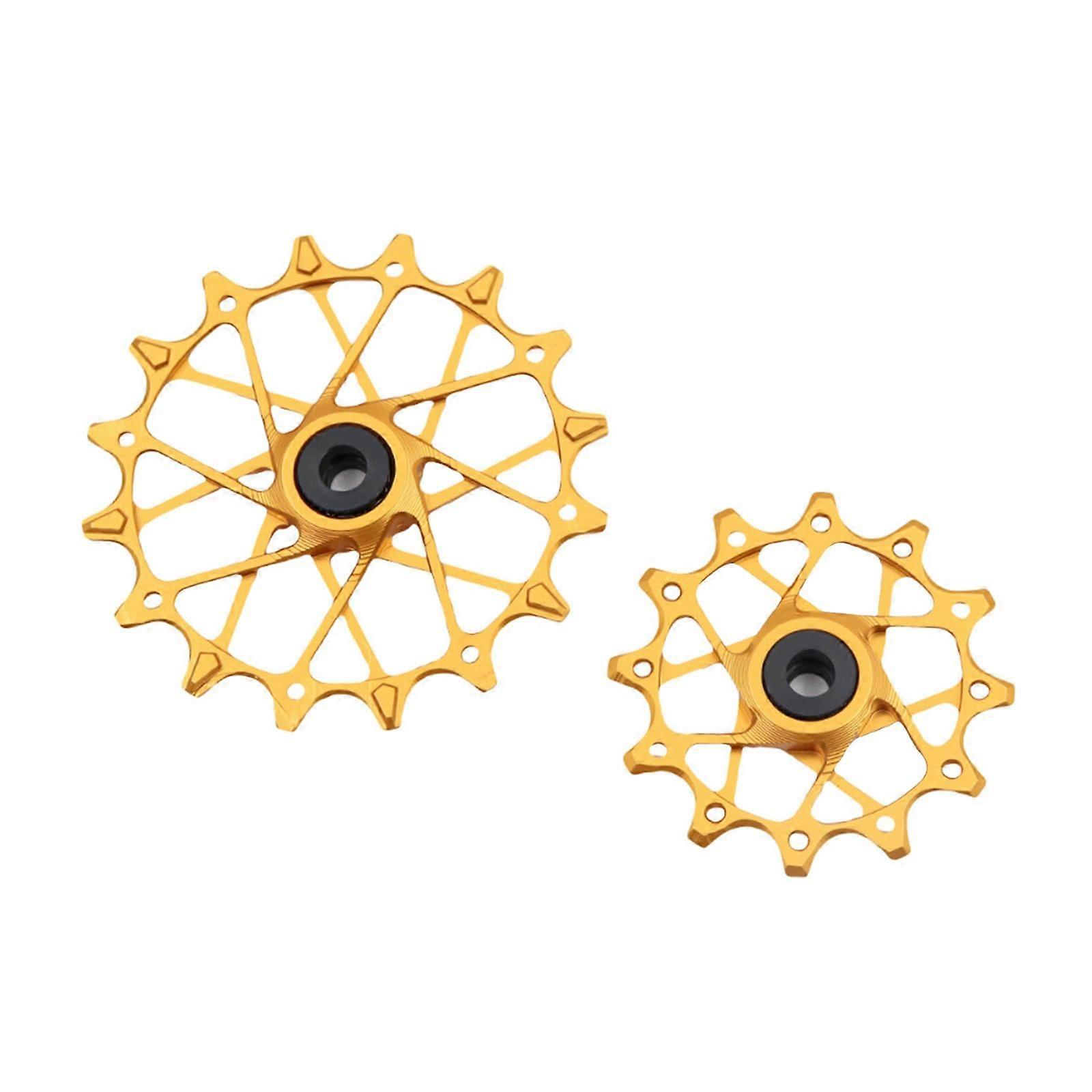 Sealed Bearing Rear Derailleur Belt Wheel 11/12 Speed Compatibility 12T/16T Gold Color