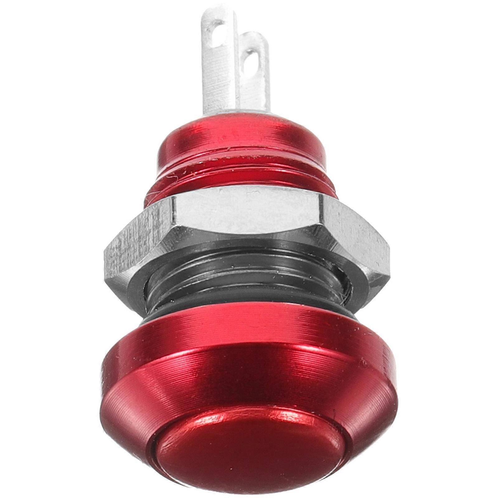 Compact Metal Push Button Switch, Self Resetting Round Button for Electrical Applications, Lightweight Oxidized Metal Design for Easy Installation