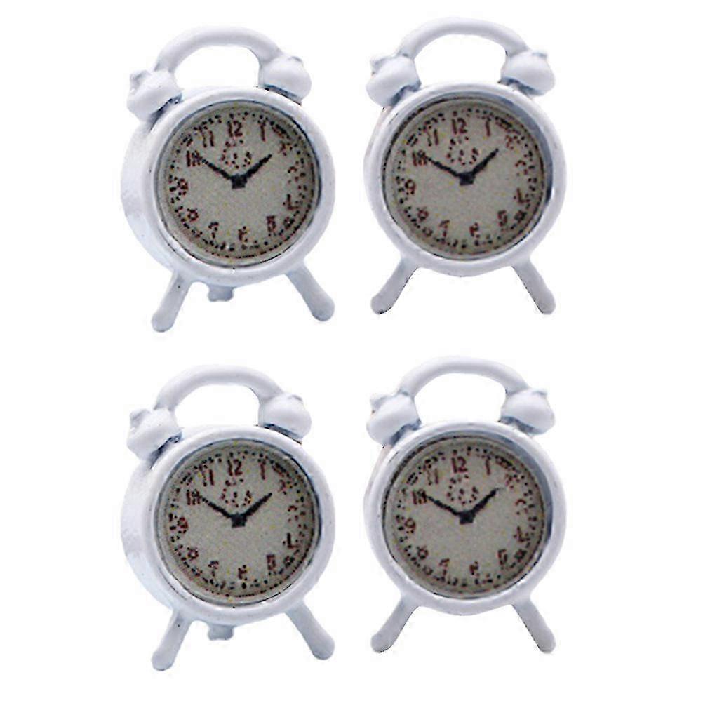 4pcs Creative Clock Model Mini Clock Adornment Mini Fairy House Decoration