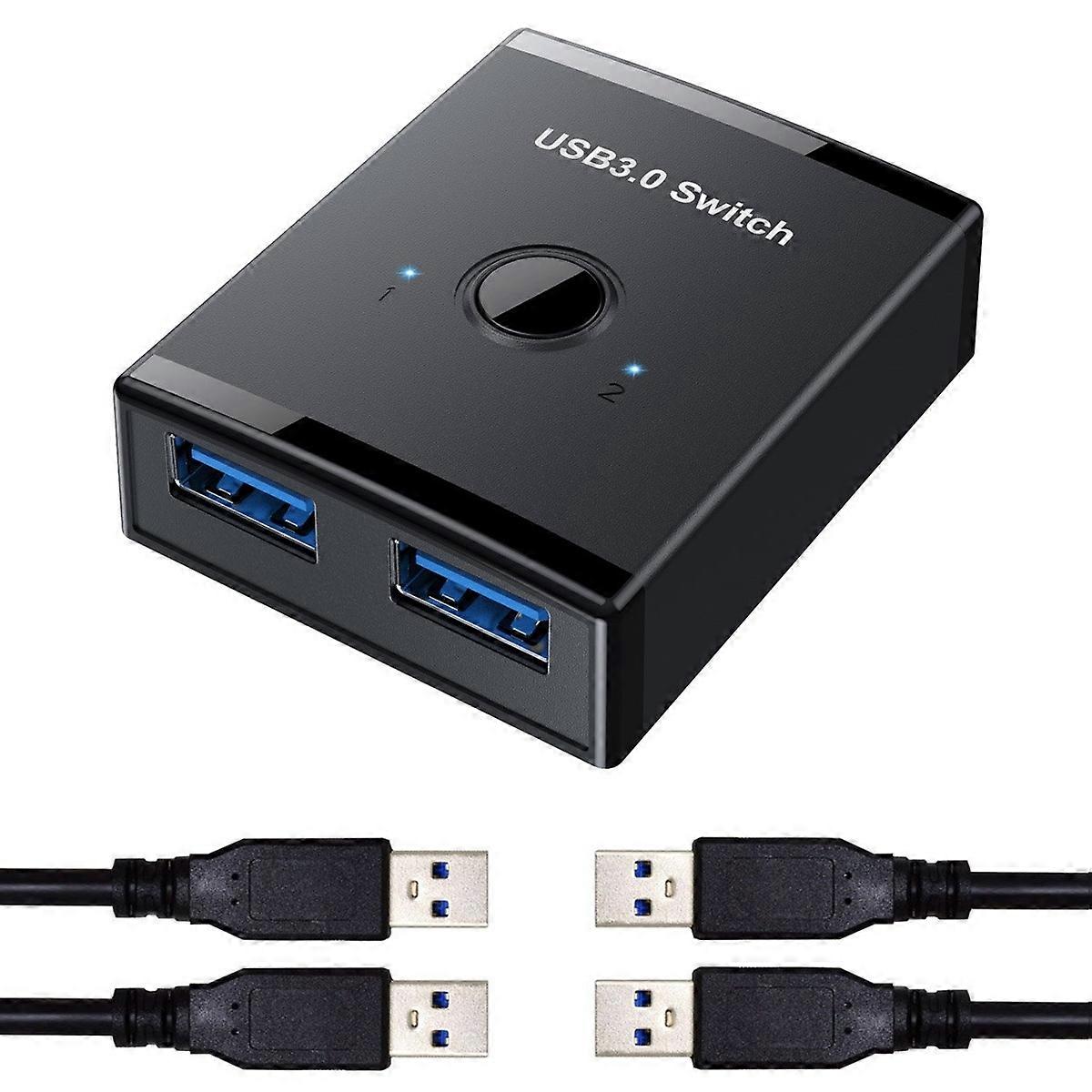 U3-014 KVM USB 3.0 Bidirectional Switch Selector 2 to 1 Sharing or 1 to 2 Hub for Keyboard Mouse Sca