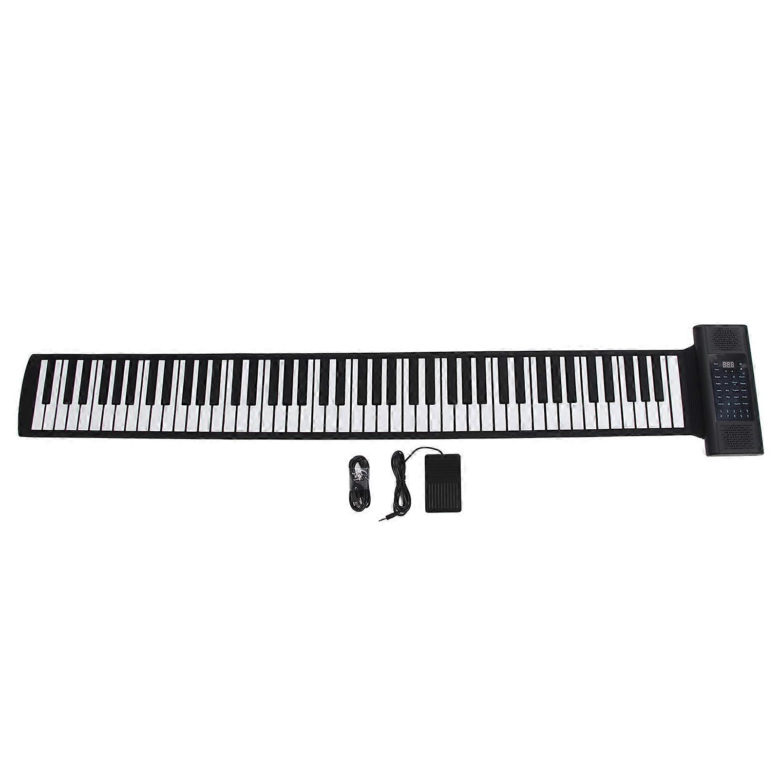 Foldable 88-Key Piano Keyboard: Rechargeable, LED Display, 128 Tones & Rhythms, MIDI Output