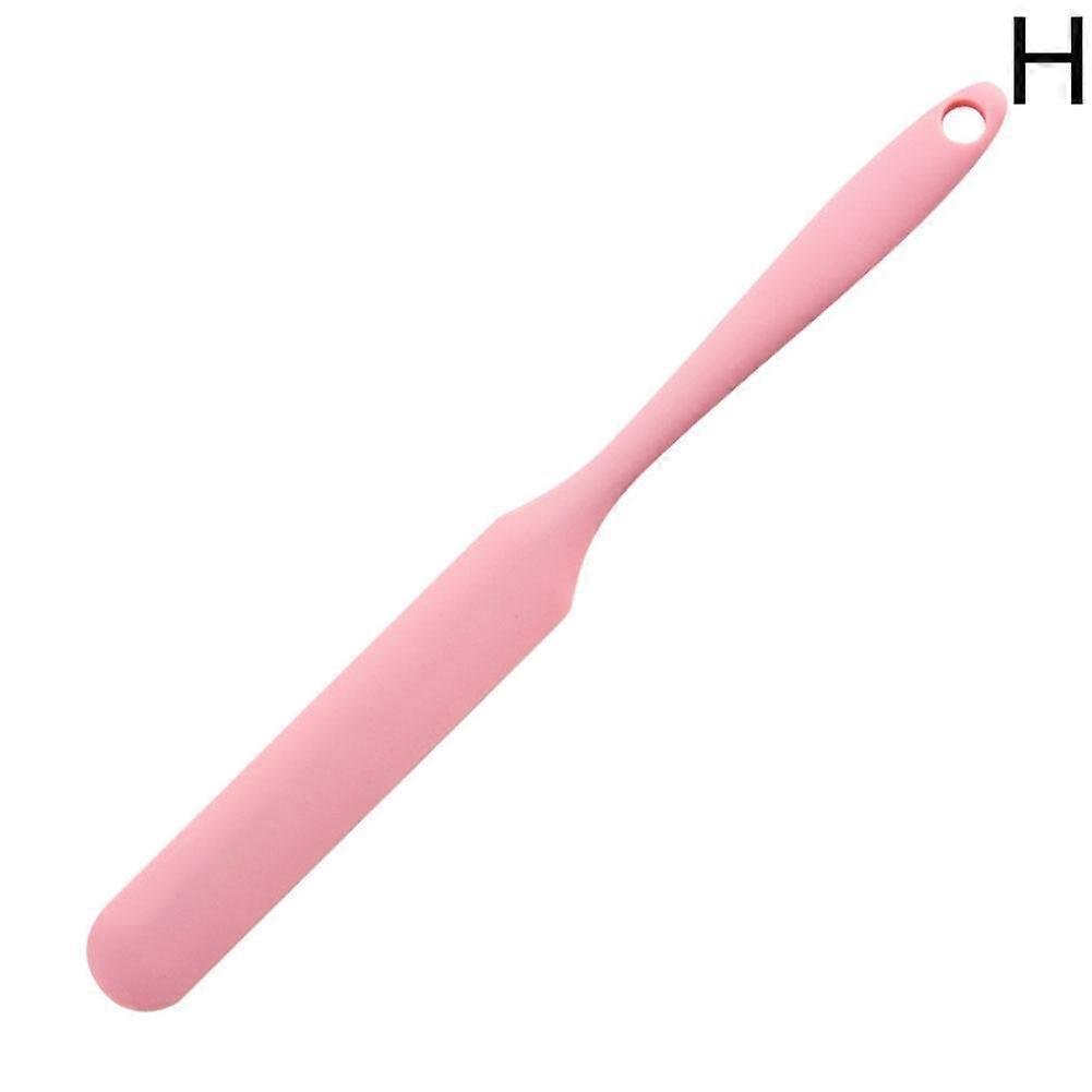 Pink (H)$Silicone integrated long spatula cake butter mixing spatula baking tools silicone scraper