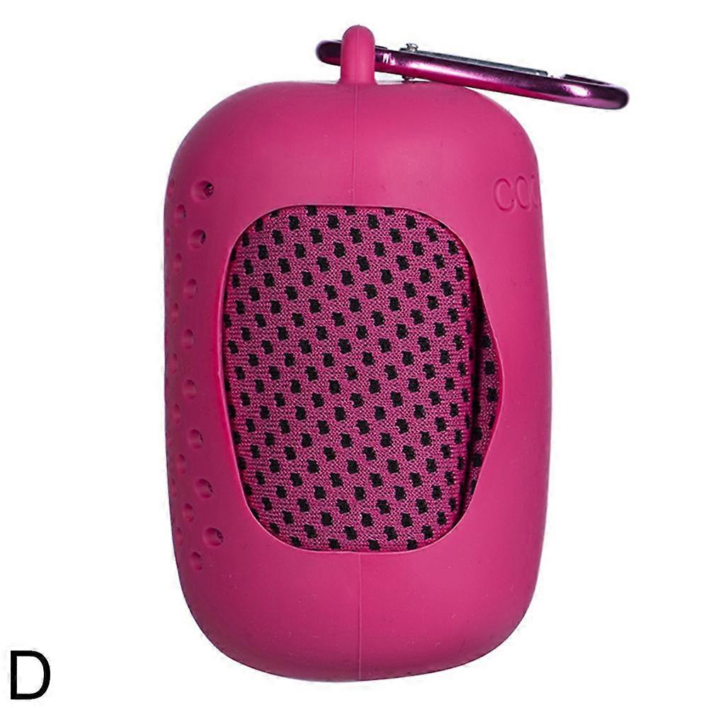 Rose Red (D)$ Portable Mini Silicone Set Cold Towel Outdoor Cooling Cooling Towel Quick Dry Fitness Towel