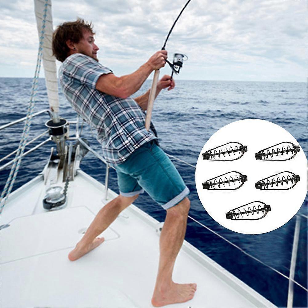 5pcs black (C) 25g$European style nesting bait feeder copper electroplated spring weighted nesting device long-distance casting nesting cage