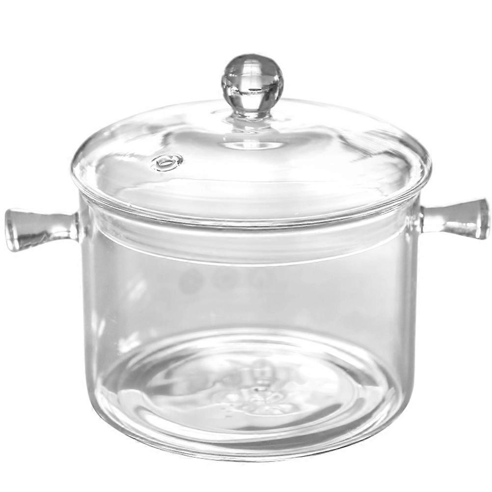 Heat Resistant Glass Soup Pot with Lid and Double Handles – Non Stick, Ergonomic Cooking Pot for Family and Everyday Use