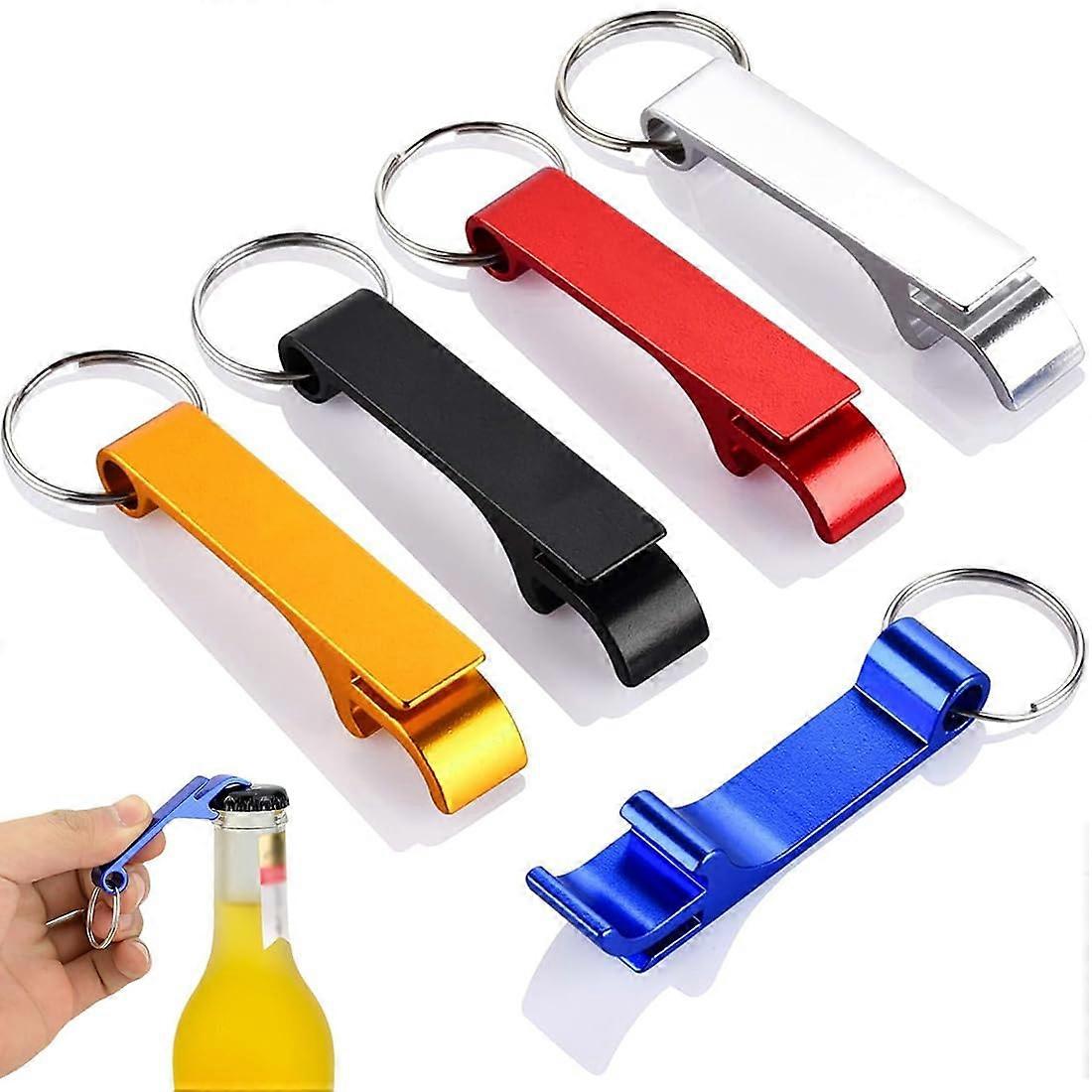 Bottle Opener Pack of 5, Aluminium Beer Bottle Opener Keyring, Multifunctional Bottle Opener, Five Colours