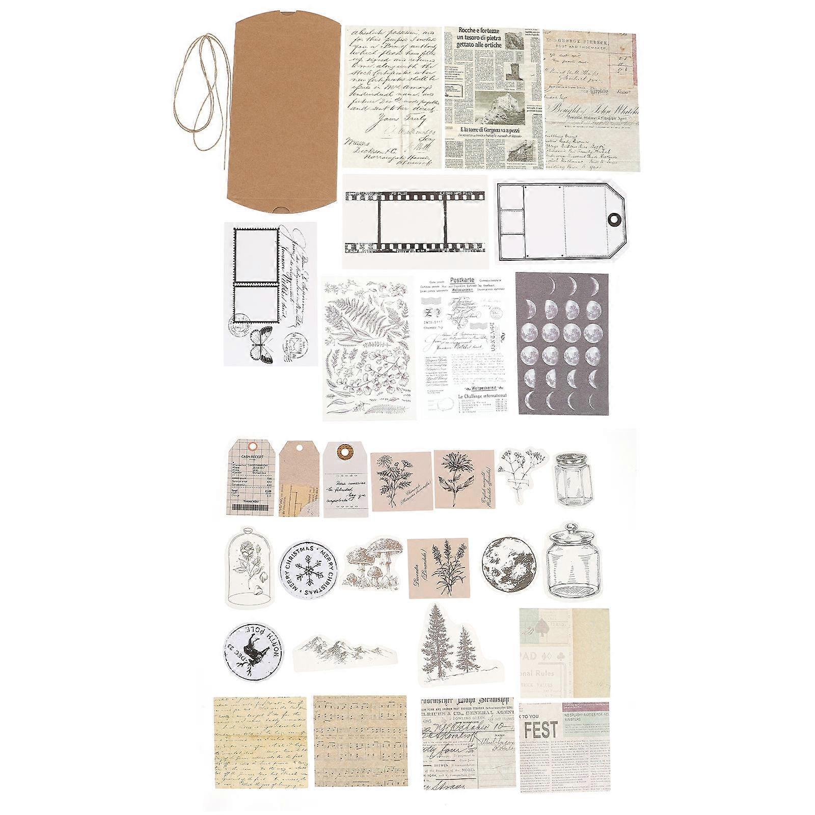 Retro Stamp Stickers Scrapbooking Stickers Diy Photo Album Decors Assorted Color 20x10cm Easy to Peel and Sets