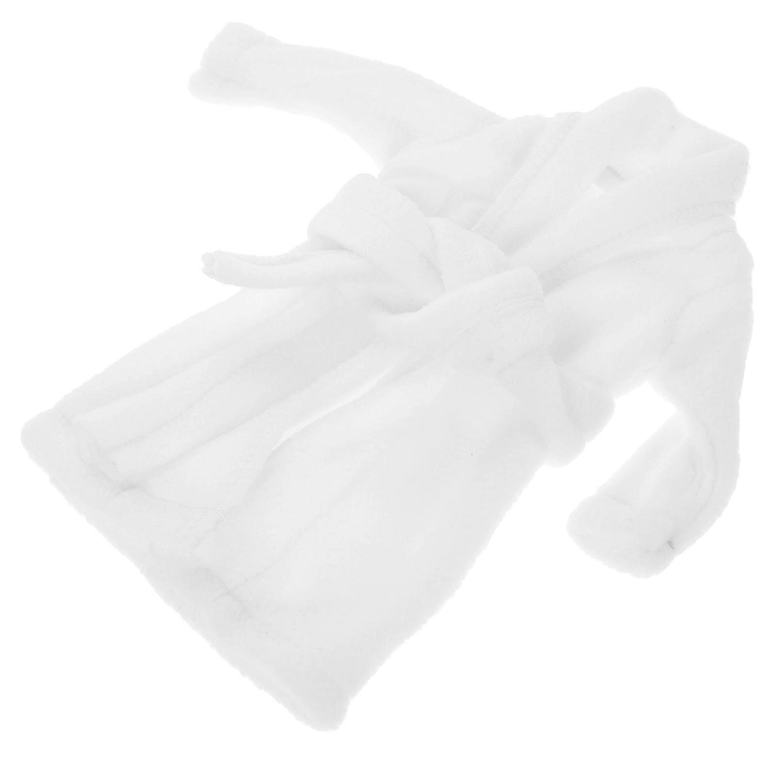 Cute Miniature Doll Bathrobe Accessory White Dressing Gown for Dolls, Festive Christmas Outfit, Stylish and Unique Design for Collectors and