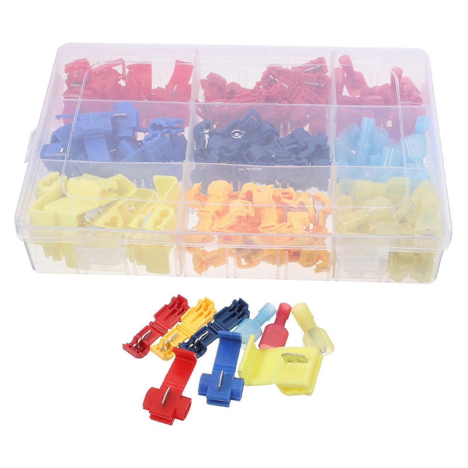 160pcs Tap Wire Connectors Kit Quick Disconnect Electrical Terminals for Automotive & Wiring Self Stripping Insulated Splice Connectors