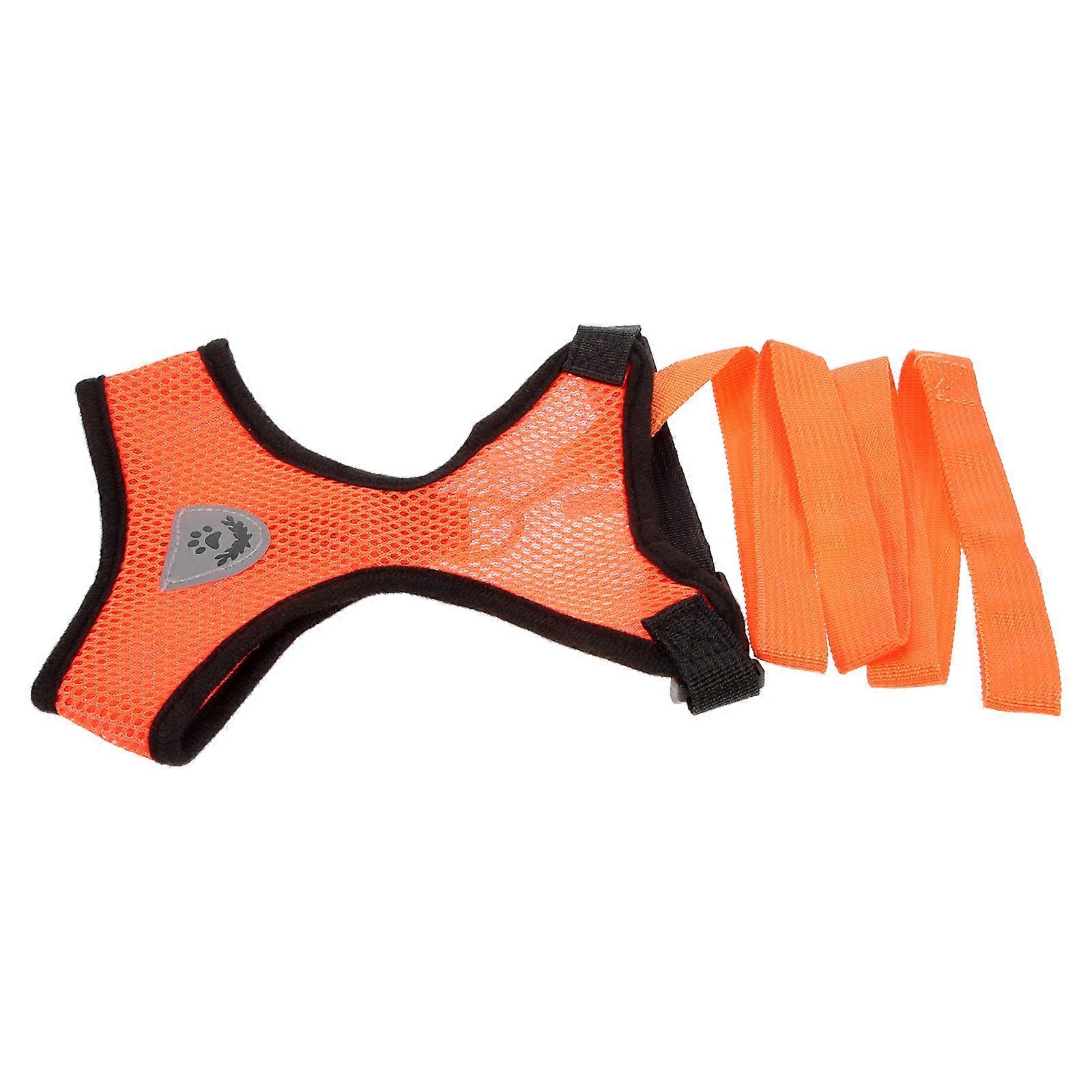 Mesh Harness for Small Dogs Pet Cooling Vest Adjustable Straps for Small and Medium-sized Dogs All Weather M Size Orange 1Set