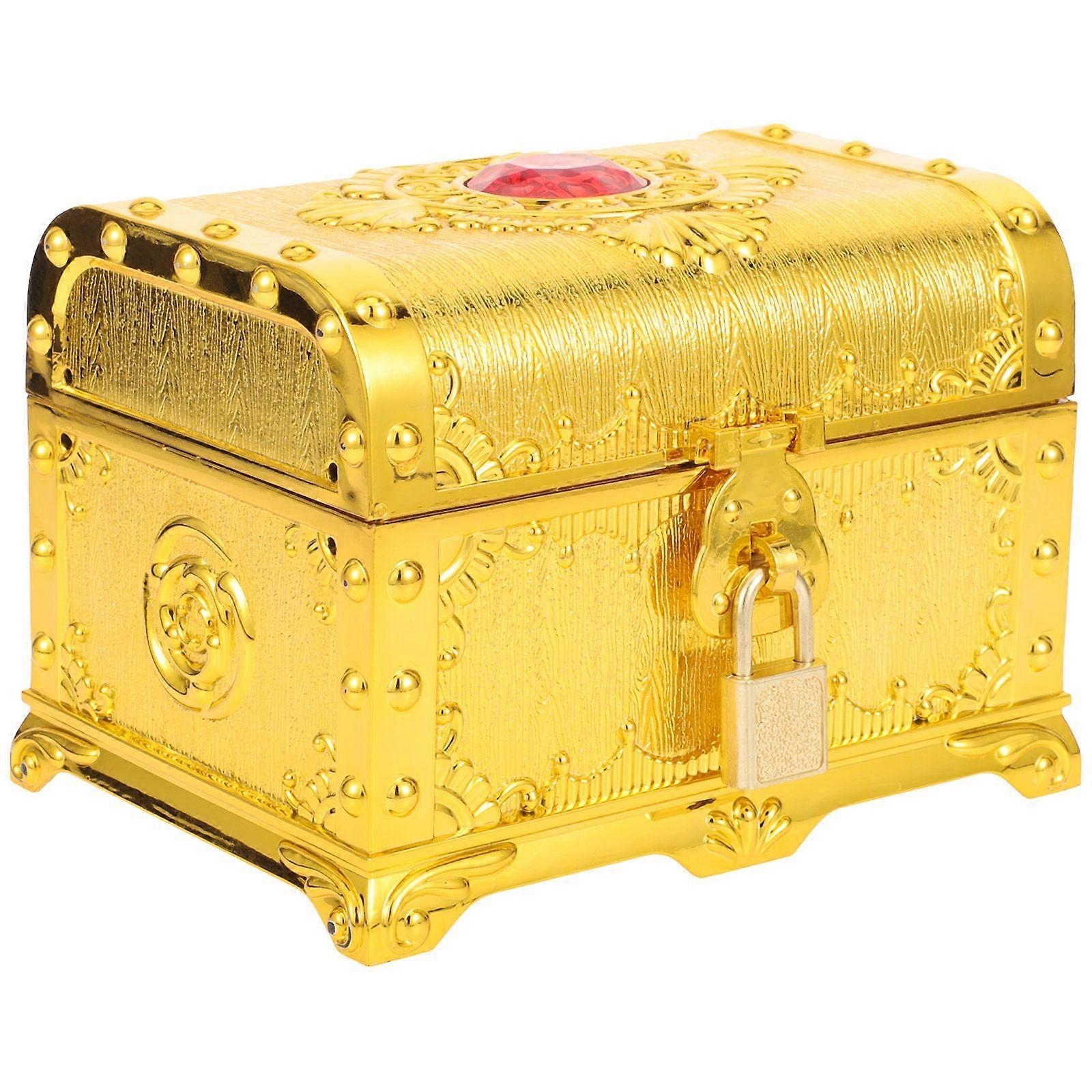 Small Treasure Box Multi-function Pirate Chest Antique Simulation Treasure Box Pirate Treasure Chest Prop