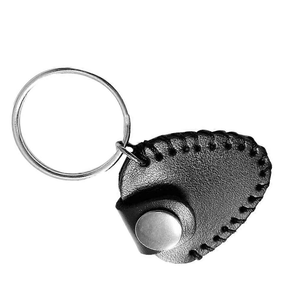 Durable Guitar Pick Pouch Practical Plectrum Holder for Bass, Ukulele & Guitar Portable Keyring Organizer for Guitar Enthusiasts Black
