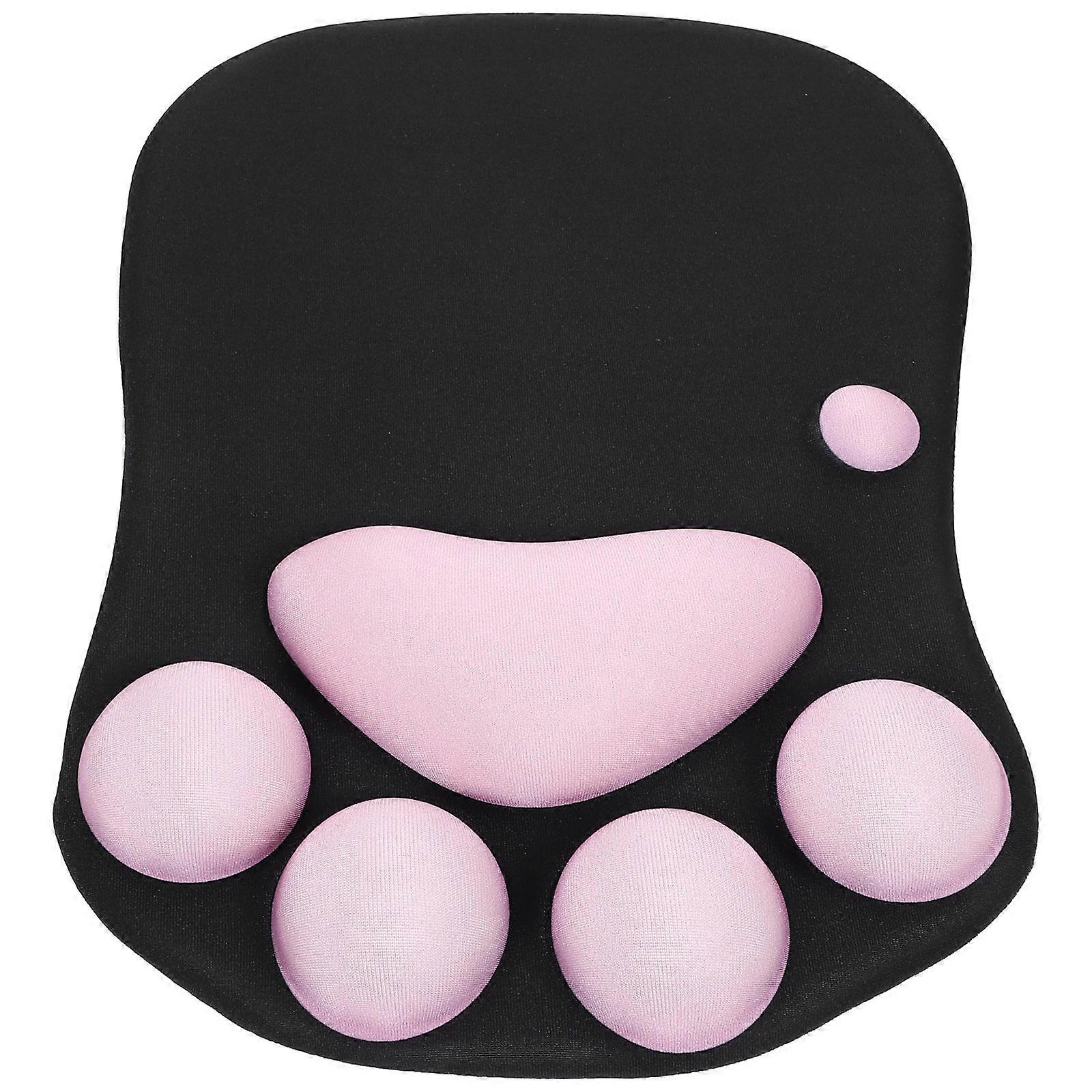Wrist Support Mouse Pad Black Polyester Ergonomic Mouse Pad with Wrist Rest for Home