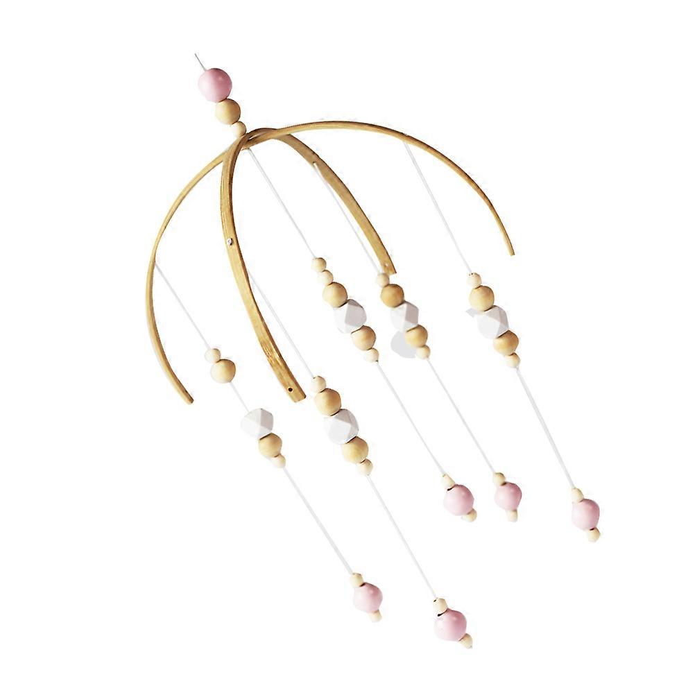 Bead Decor Wooden Beads Wind Chime Hallways Hanging Bamboo Material Visual Development 1Set