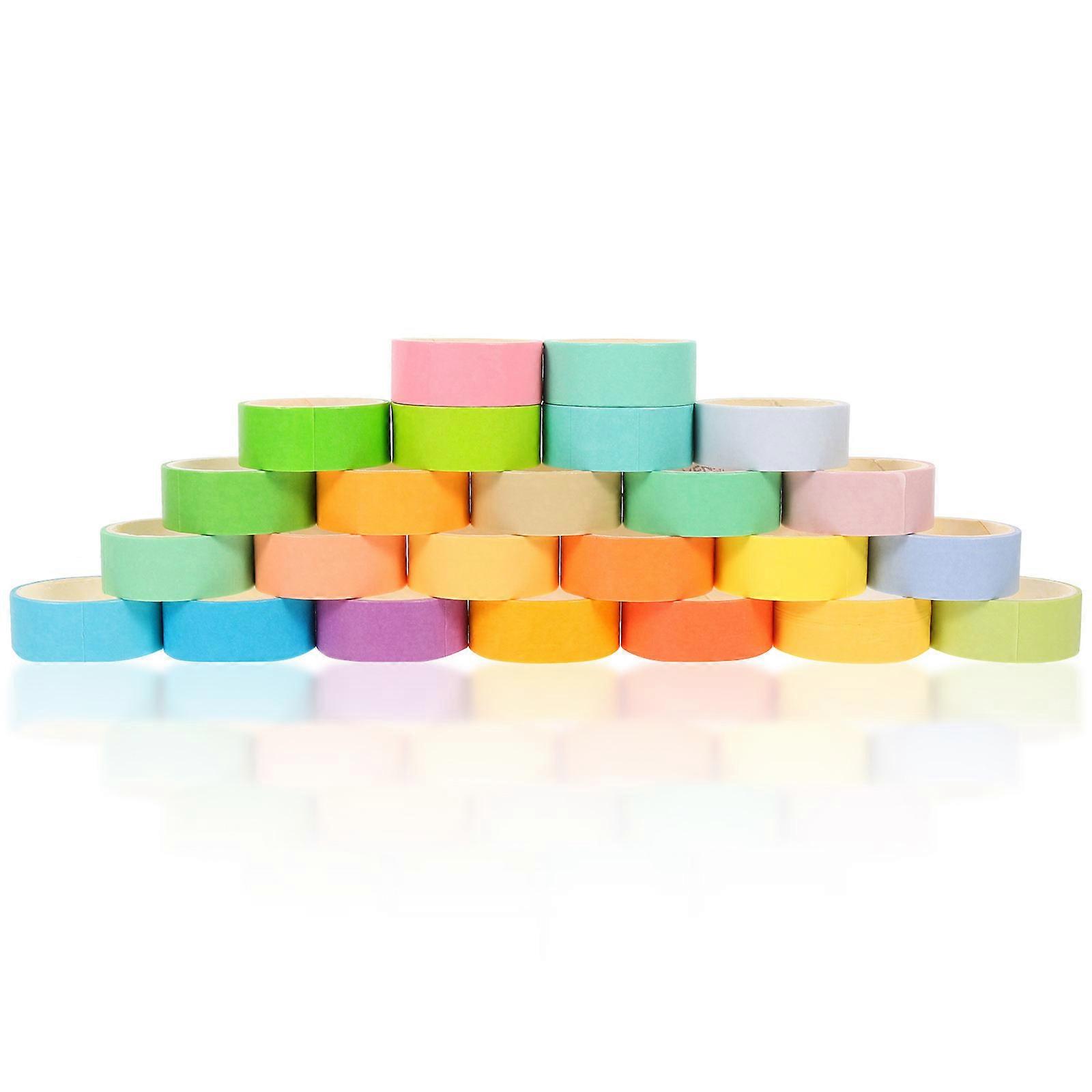 Decorative Washi Tape Solid Color Japan Paper Tapes For Diary Scrapbook Crafting present Wrapping 24 Rolls