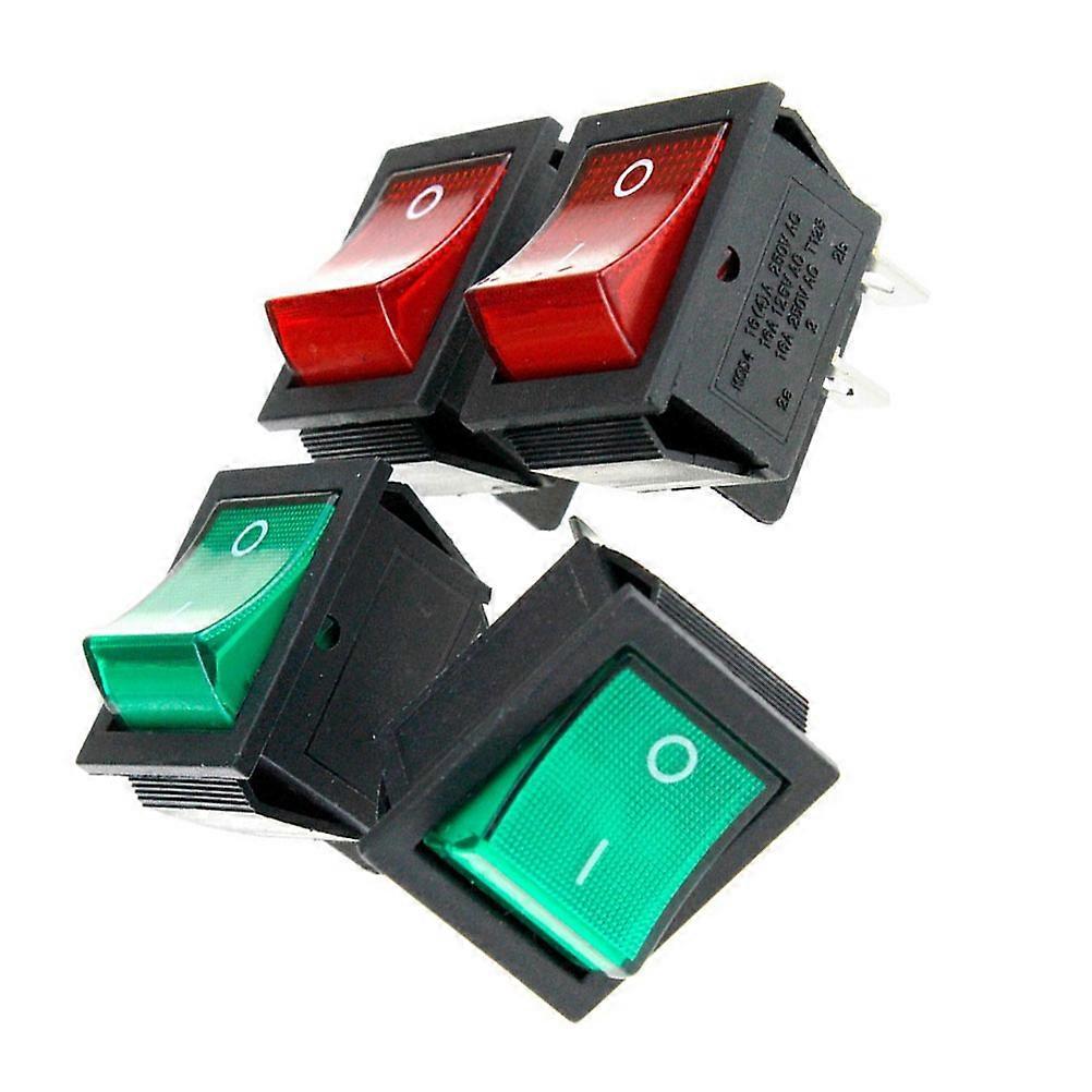 Red Green Rocker Switch Rocker On Off Switch Home Use 1 3 1 1 1 1In On Off Control 4Pcs