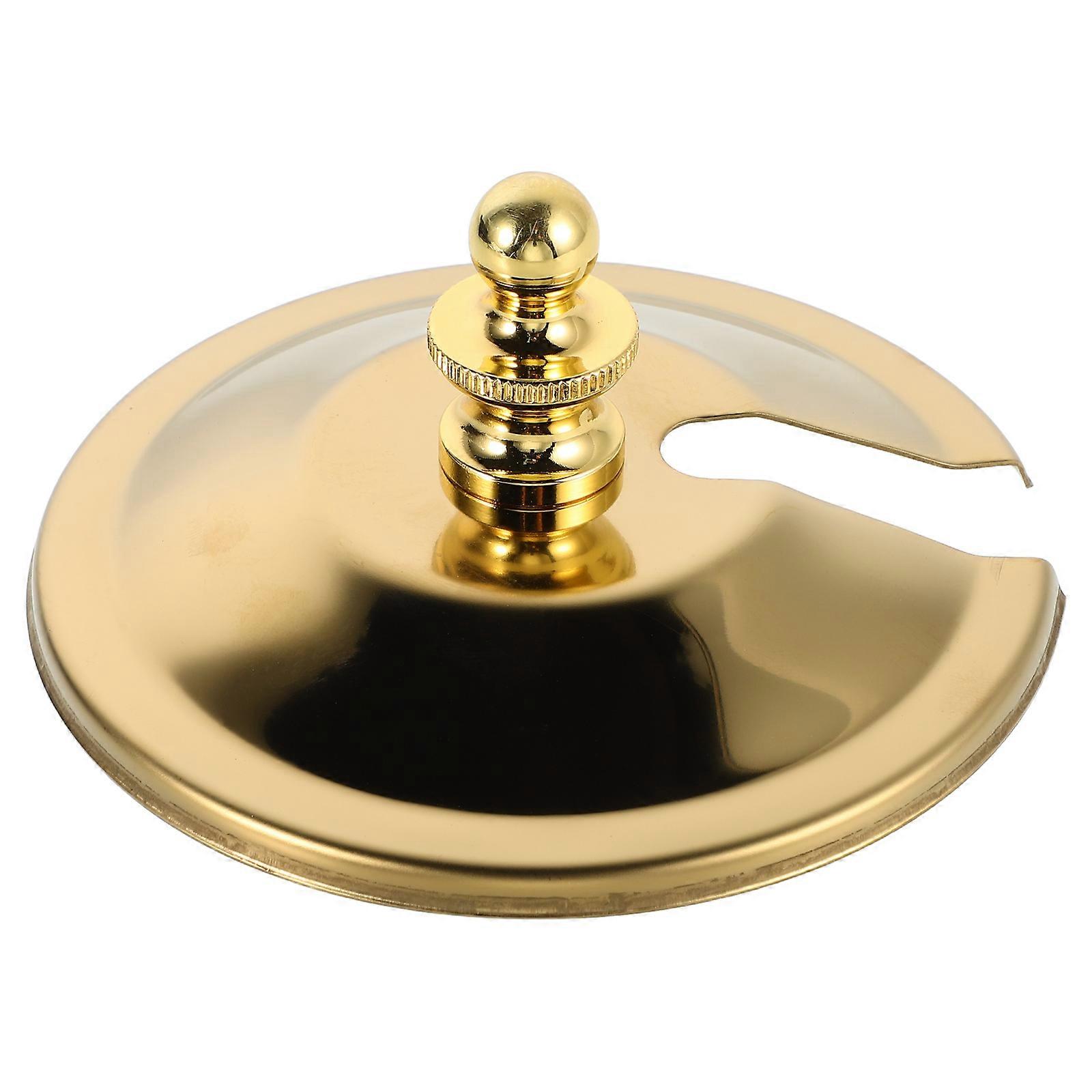 Coffee Accessory Universal Drink Lids Temperature Resistance Sealing Round Shape Golden Color For Cafe Kitchen Gadget 1Pcs