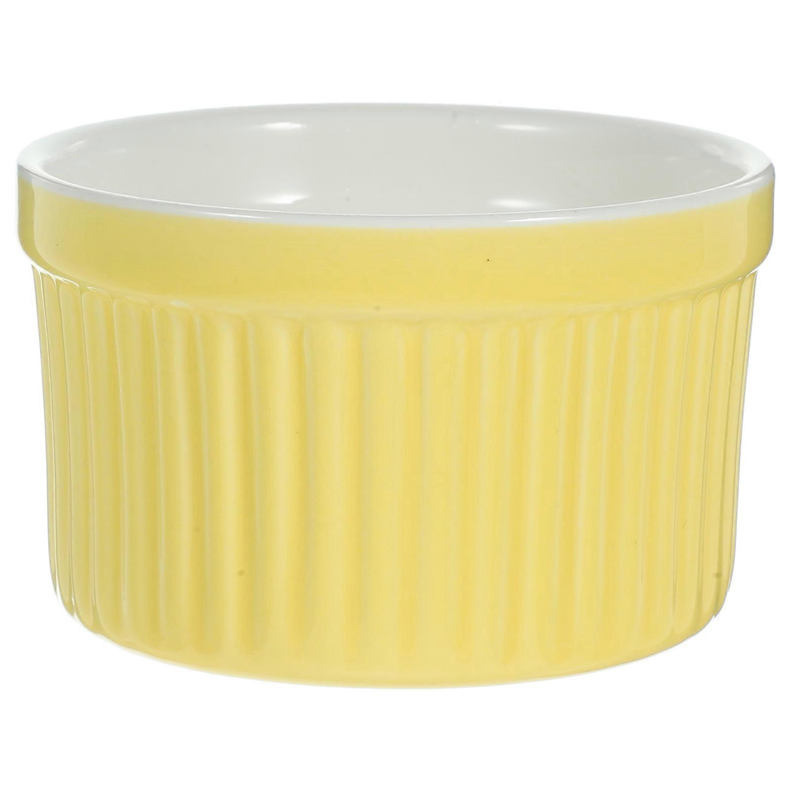Ceramic Sauce Bowl For Cooking And Baking Round Shape 7.5X7.5CM Yellow 1Set