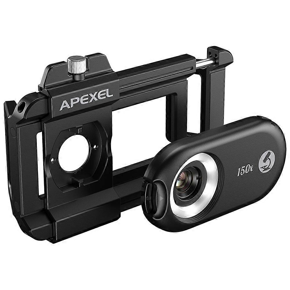 APEXEL APL-MS150 Mobile Phone Holder Clip 150x Magnification Microscope with CPL Filter
