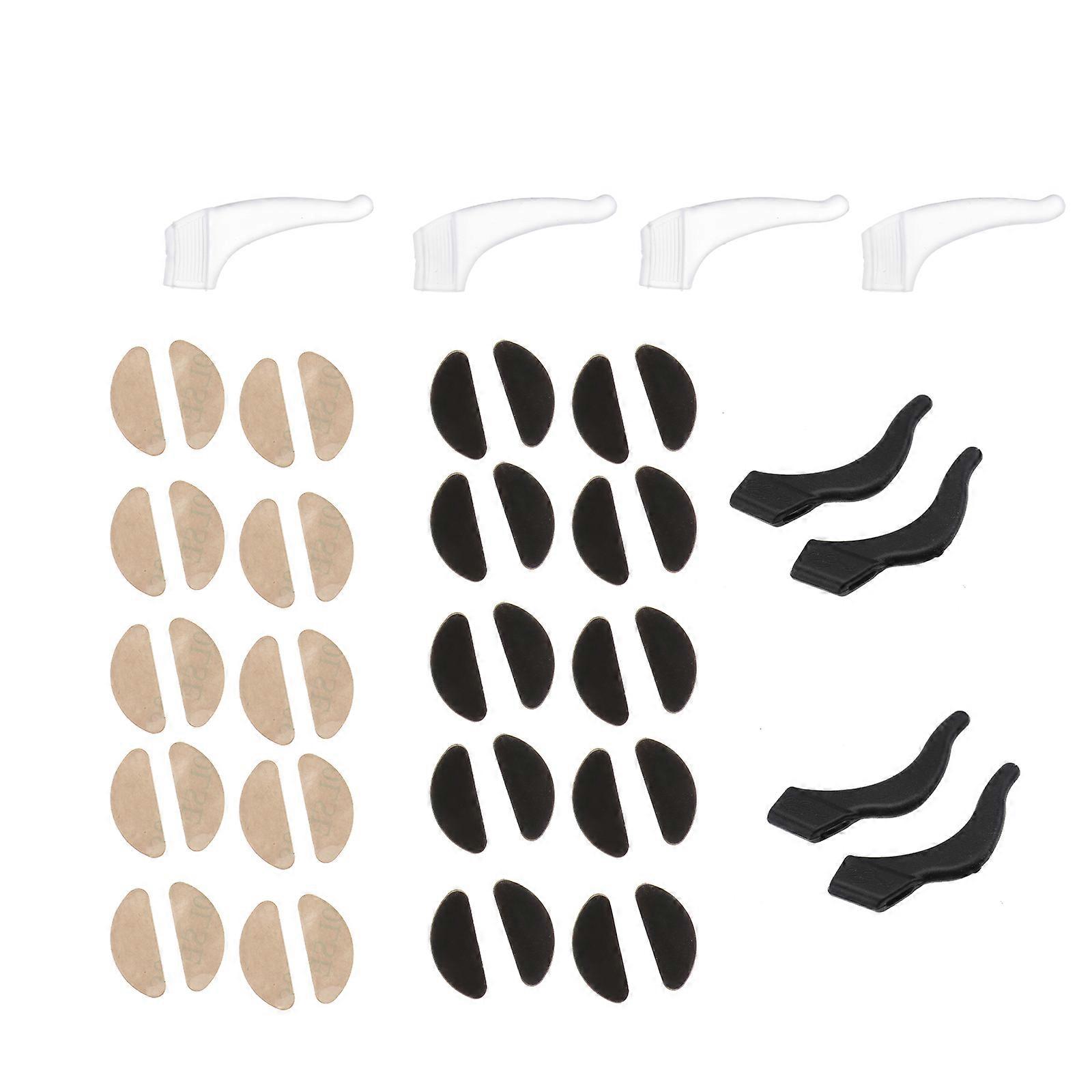 Slip Resistant Silicone Nose Pads for Eyeglasses – Comfortable & Stable for Daily & Outdoor Use – Black/White