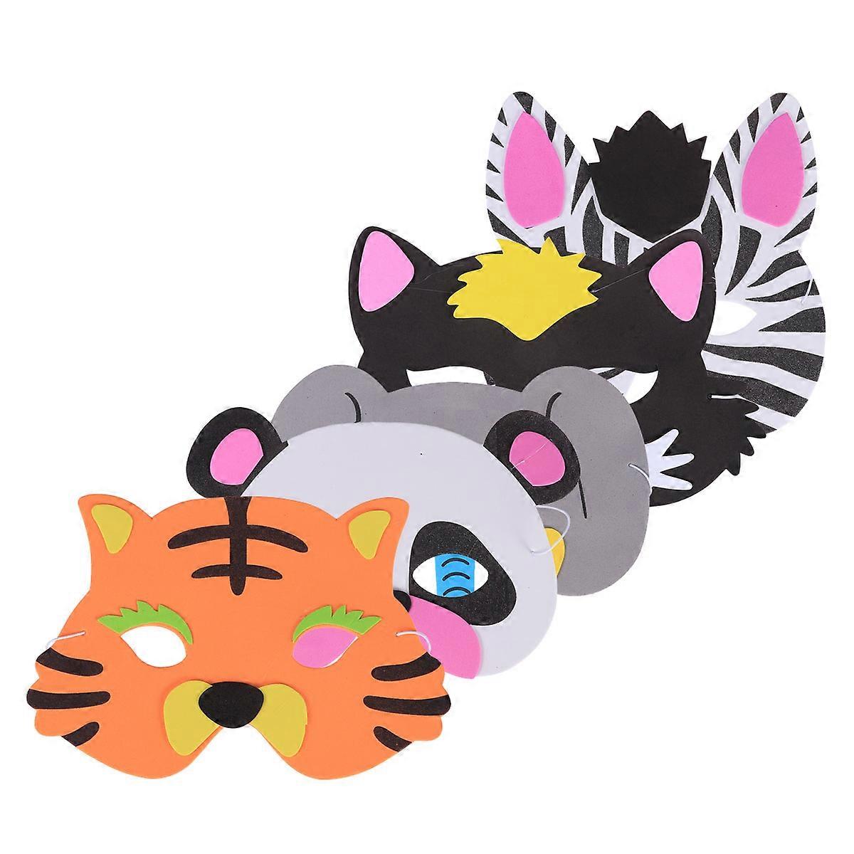 Kids Party Masks Zebra Shape for Birthday Party Dress Up 5Pcs