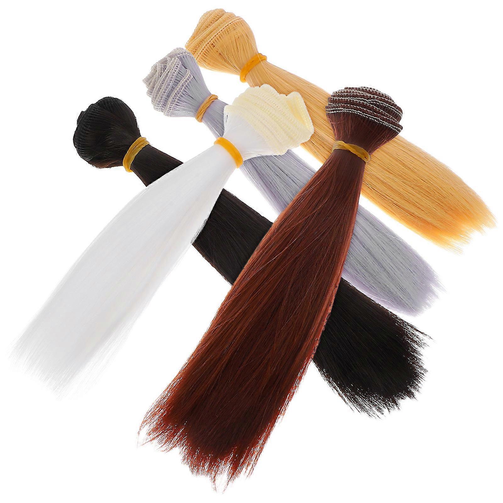 Here's a refined and professional product description based on your input:

 

**5PCS Synthetic Doll Wigs Straight Hair Style for Doll Making &