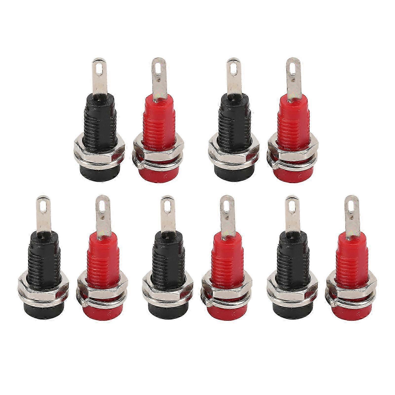 J.40003 2mm Banana Jack Socket Adapter Panel Mount Binding Post with Inner Spring Sheet Black and Red