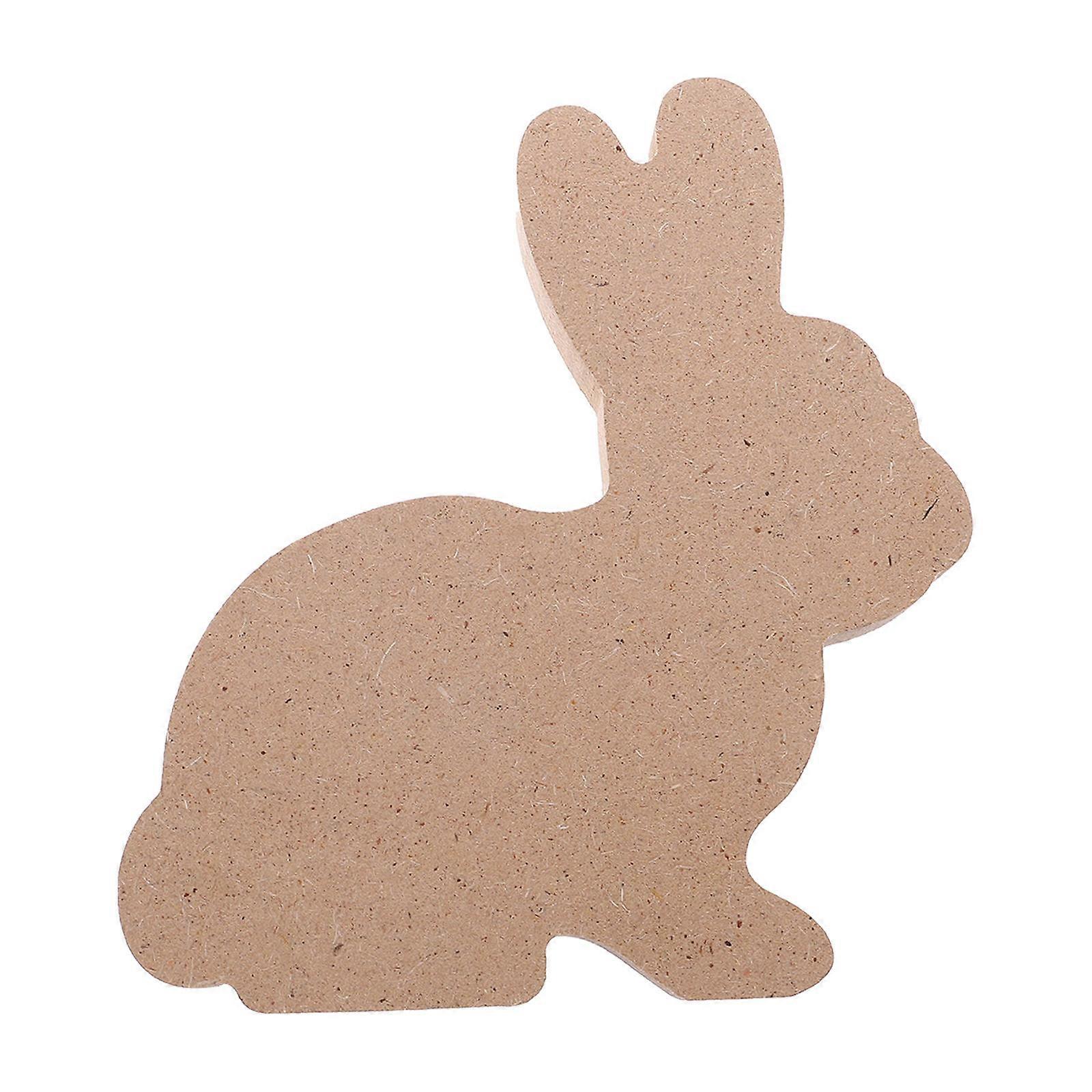 Bunny Table Sign Rabbits Shape Wood Sign Home Decor Easter Celebration Craft Style 1Set