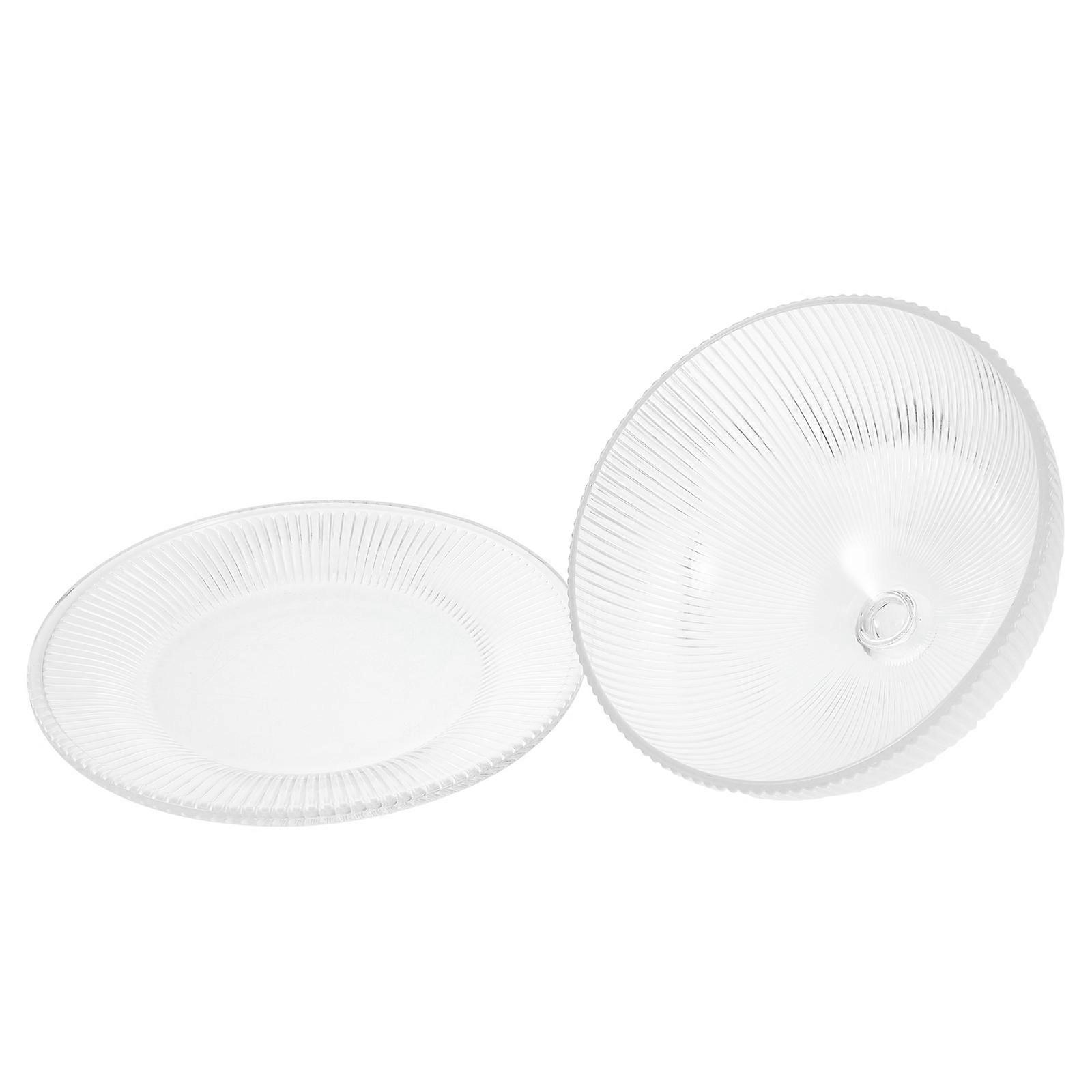 Glass Dessert Dome Plate Protective Cover For Kitchen Use Round .50X19.50X13.00cm 1 Set