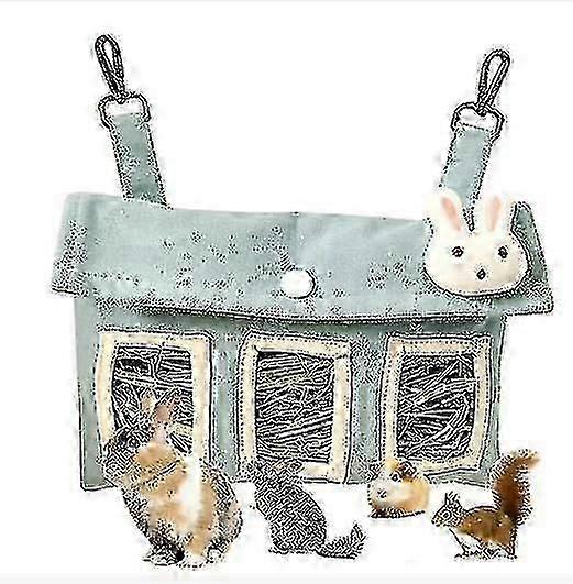 Rabbit Hay Feeder Bag, Large Size Hanging Feeding Sack For Cage Canvas Hay Feeder Storage For Bunny Guinea Pig