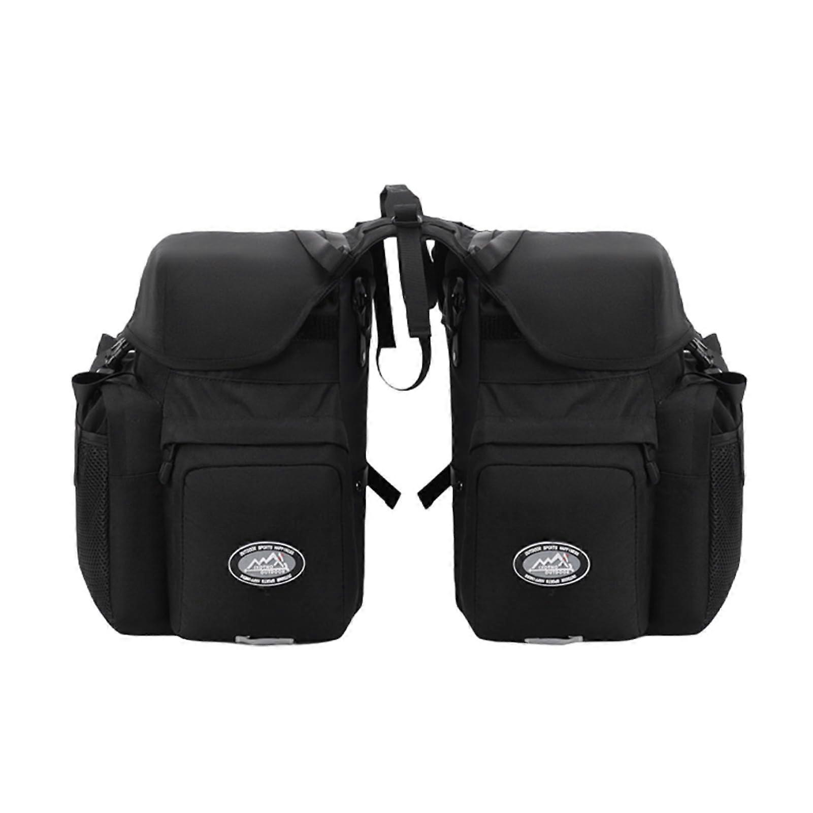 bicycle bag with large capacity, suitable for medium and long distance rides. Robust and durable linen black.