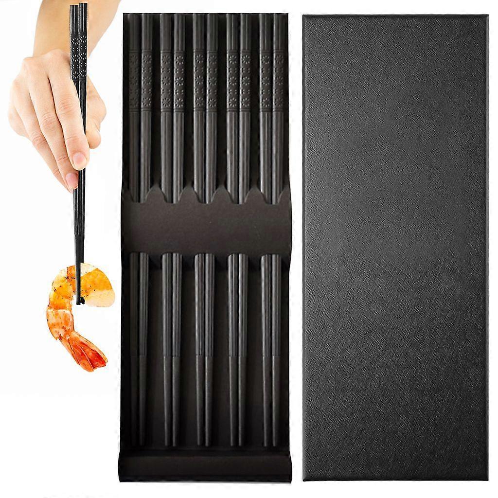 5-Pair Reusable Fiberglass Sushi Chopsticks - Dishwasher Safe