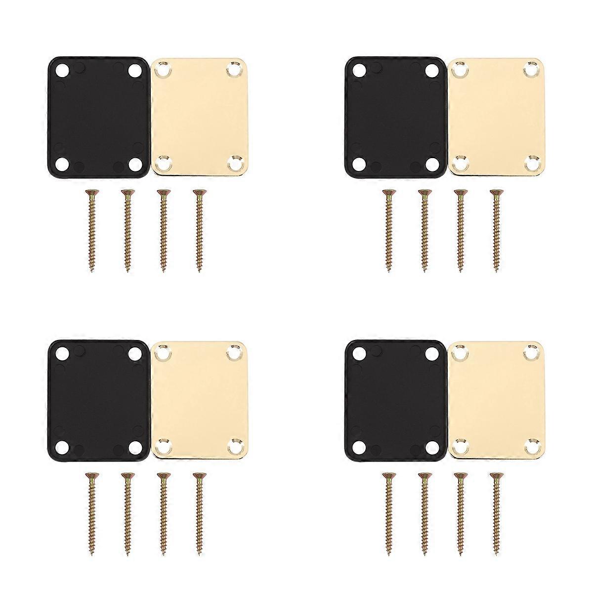 Gold Neck Plate with 4 Screws for Strat Electric Guitar