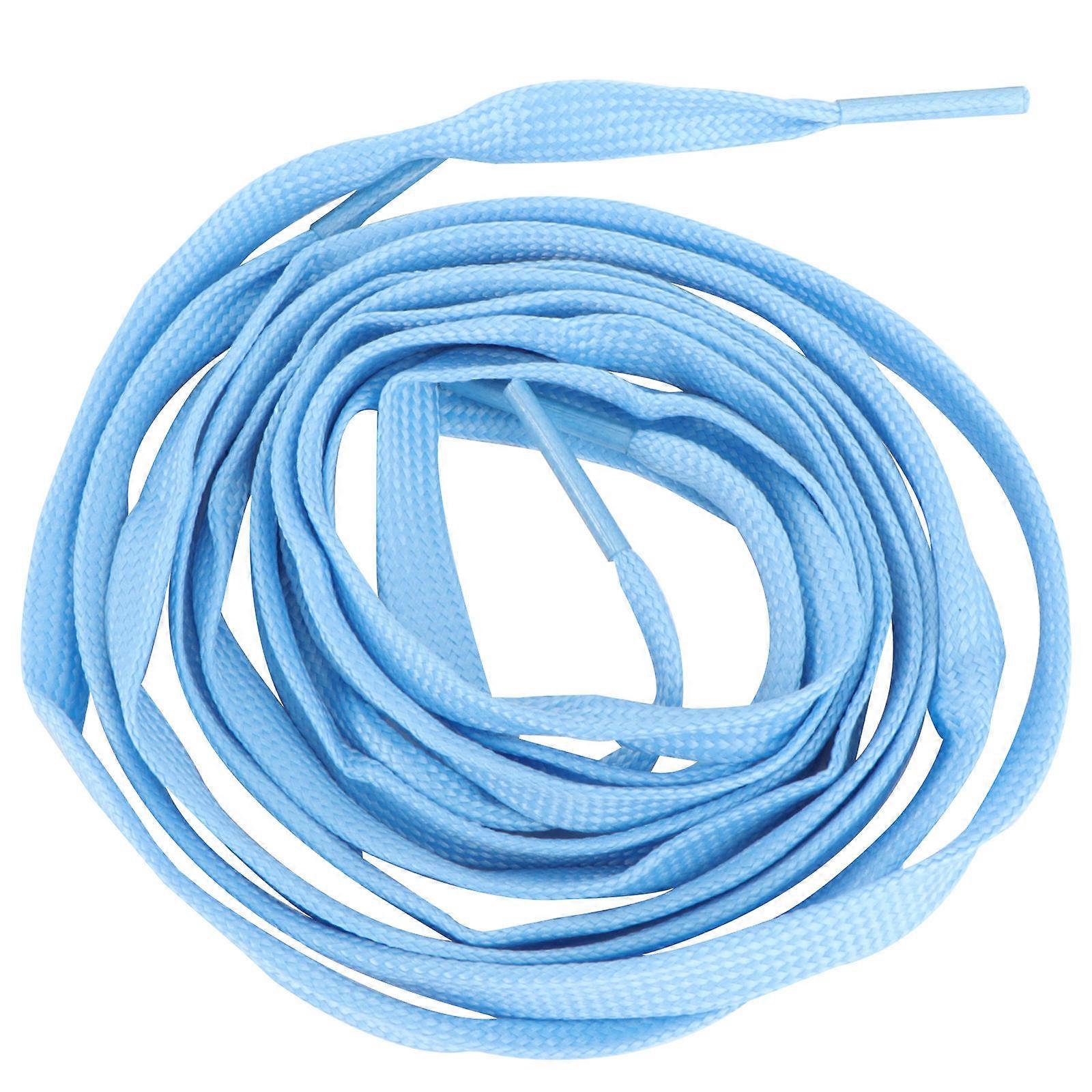 Glow In The Dark Shoelaces Sports Luminous Athletic Flat Shoe Laces For Sneakers Sky Blue 1 Pair