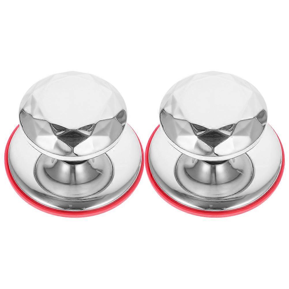 Pot Accessory Silver Pot Lid Knob Handle Diamond Texture Prevents Scalding For Kitchen Use Home Users 2Pack