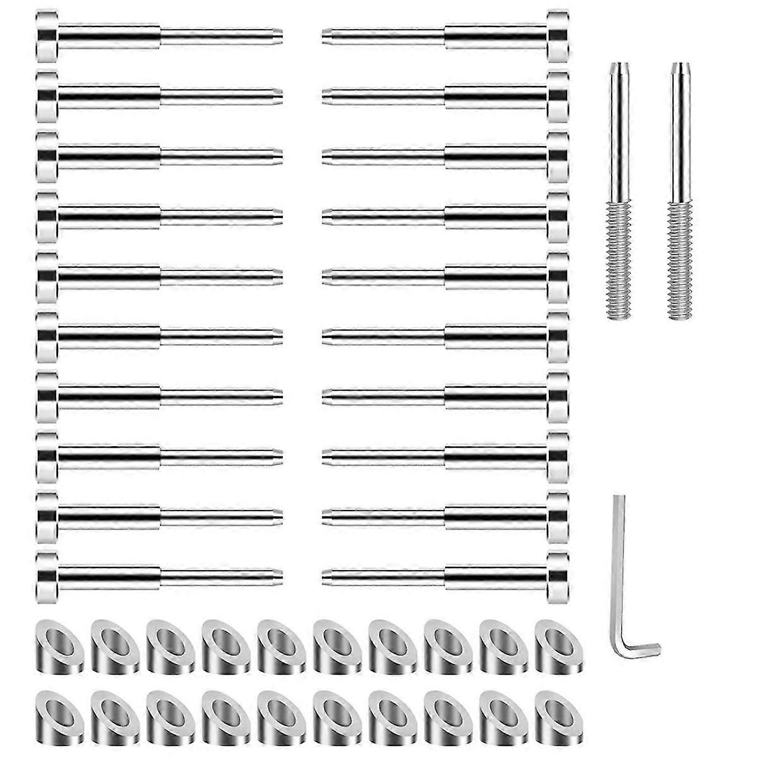 Cable Railing Kits, T316 Stainless Steel 20Pack Terminal and 20Pack Beveled Angle Washers for Cable