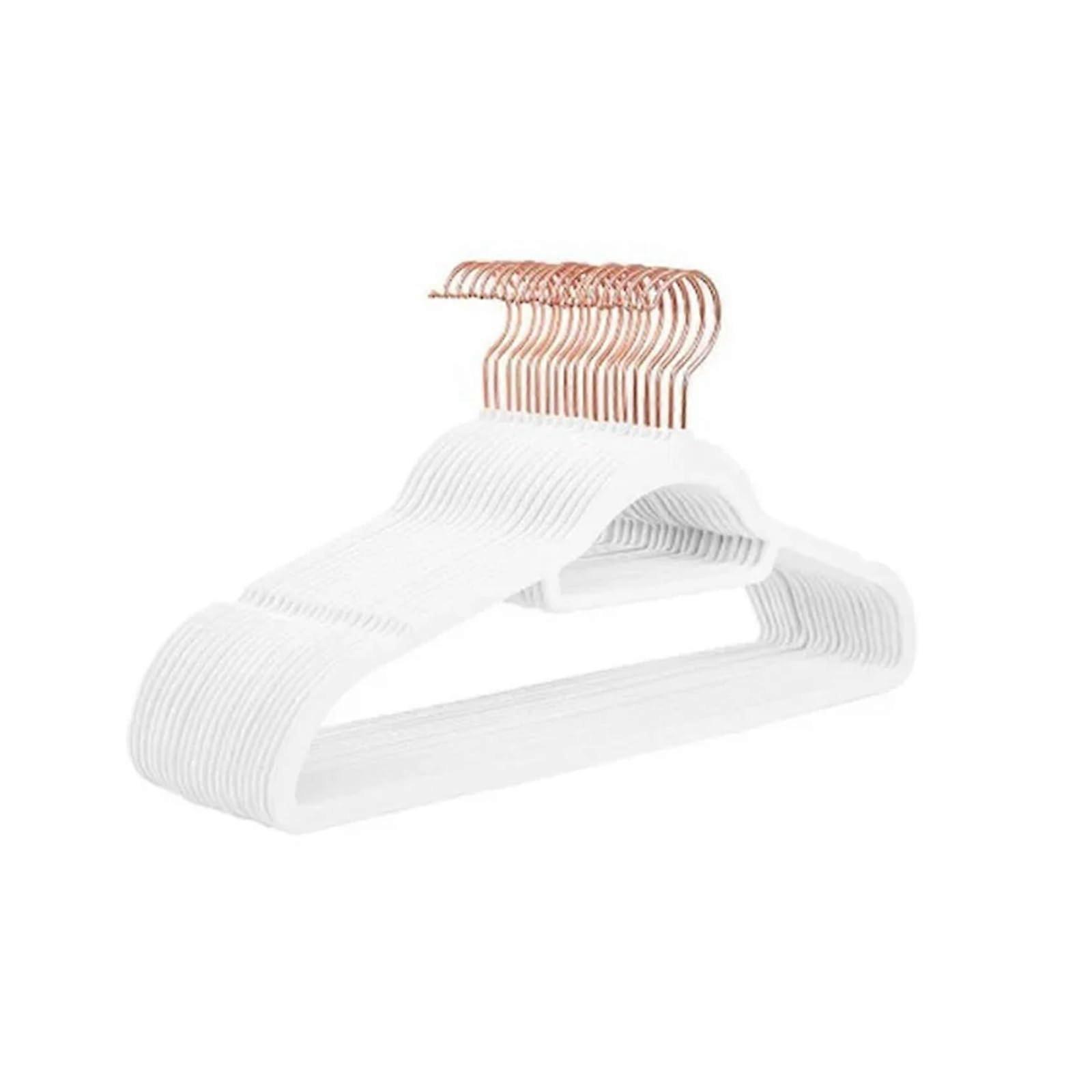 Hangers for Suits 42/45 cm, Non-Slip Velvet, Golden Hooks, Seamlessly Flocked, 10 Piece Set, Dry Clothes Storage