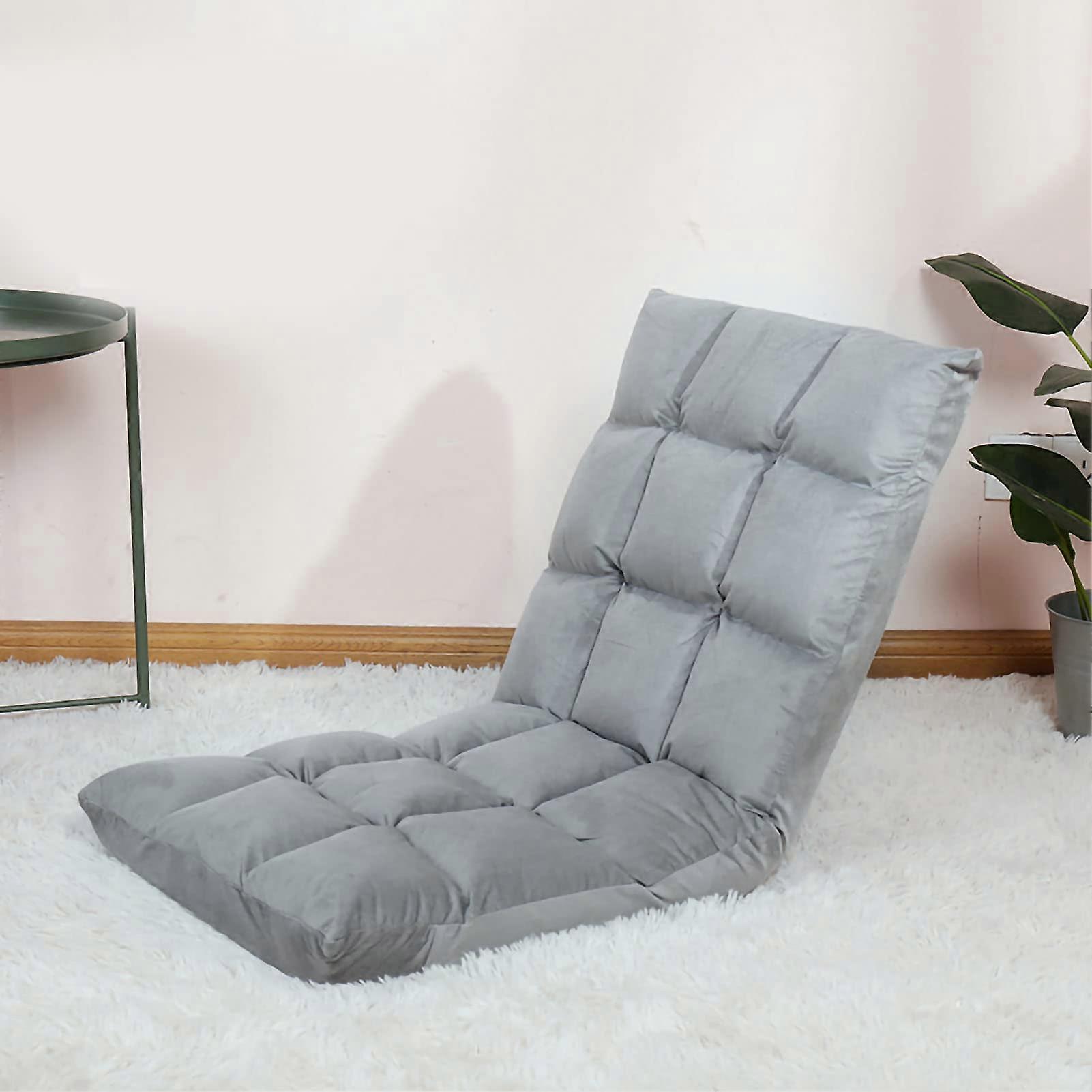 Foldable Adjustable Bed Seat Bag Games Sleeping Relaxing Reading 14 Position Pads (Grey) 100 x 210 cm