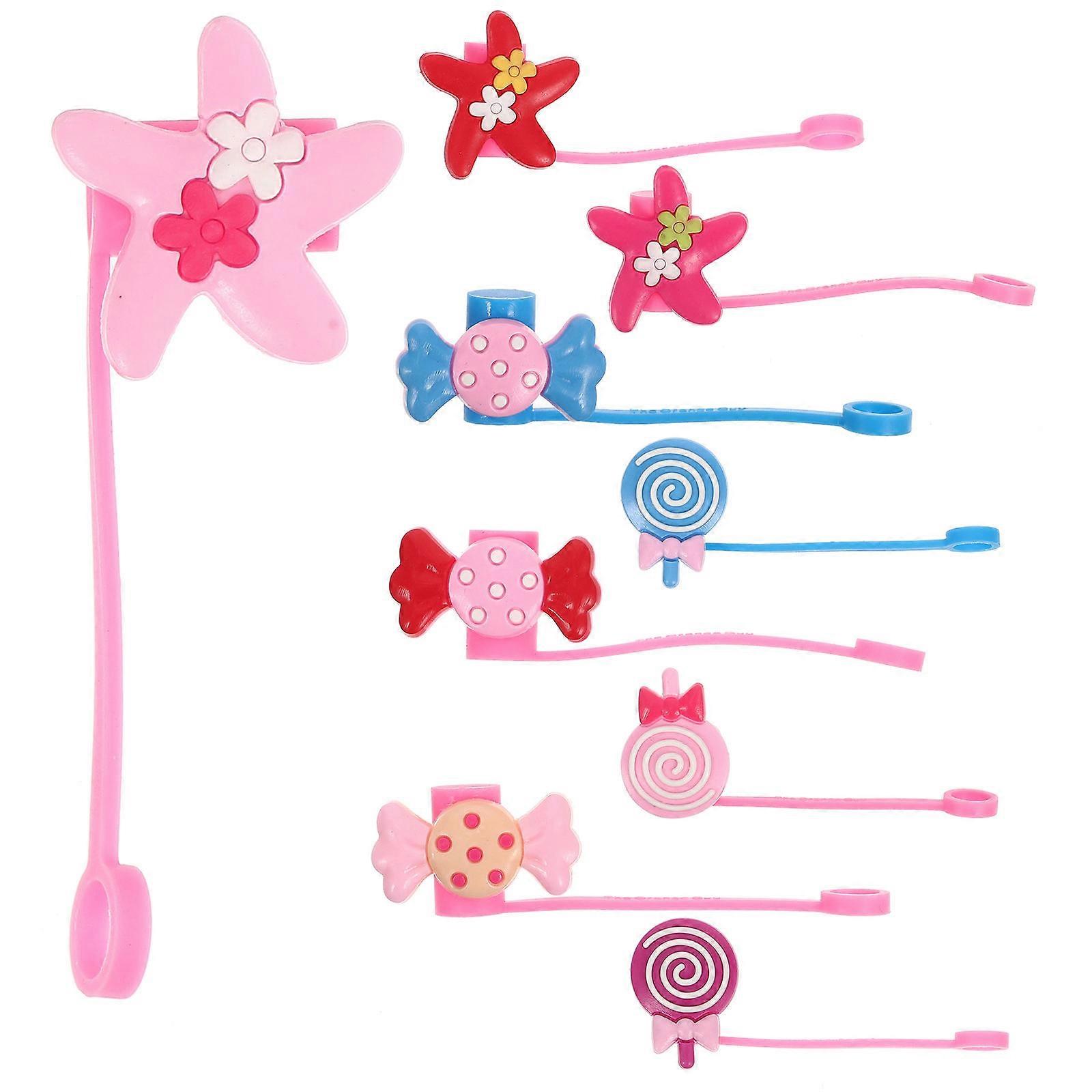 9pcs Adorable Straw Covers with Decorative Toppers for Tumblers – Airtight, Splash Proof, Lightweight & Easy to Store for Parties, Picnics & Everyday