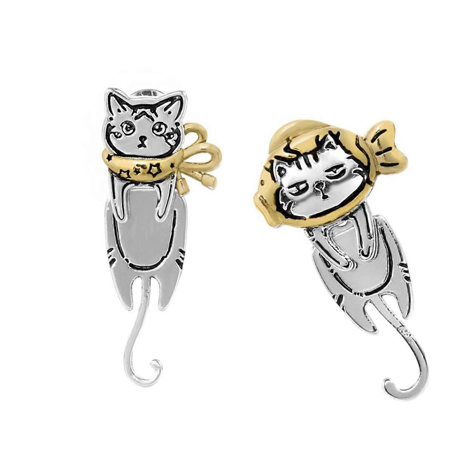 Boucles d’oreilles chat graffiti tendance, designs unisexes pour un attrait universel et accessoires portables pour les amoureux des chats, tenues élégantes