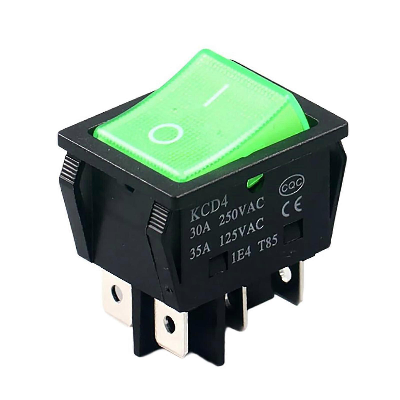 Marine-Wippschalter 30A 250VAC Netzschalter LED-Licht 6-polige 2-Positionen-Wippschalter einfach zu installieren rot