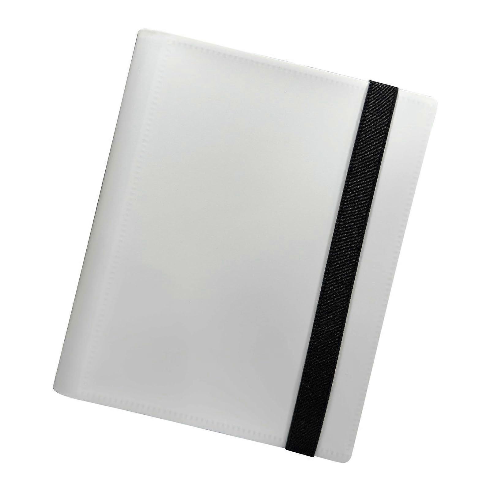 Portable Trading Card Binder Trading Card Collection Notebook 9 Pocket Game Card Storage Holder White