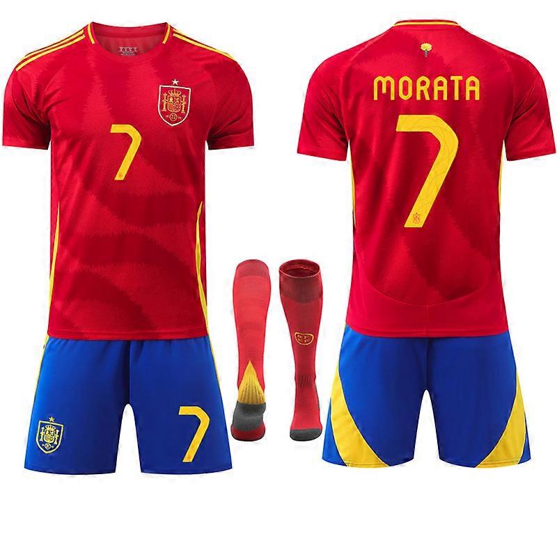 European Cup Spain home football jersey No. 7 Morata 19 Yamal 17 Nico jersey...